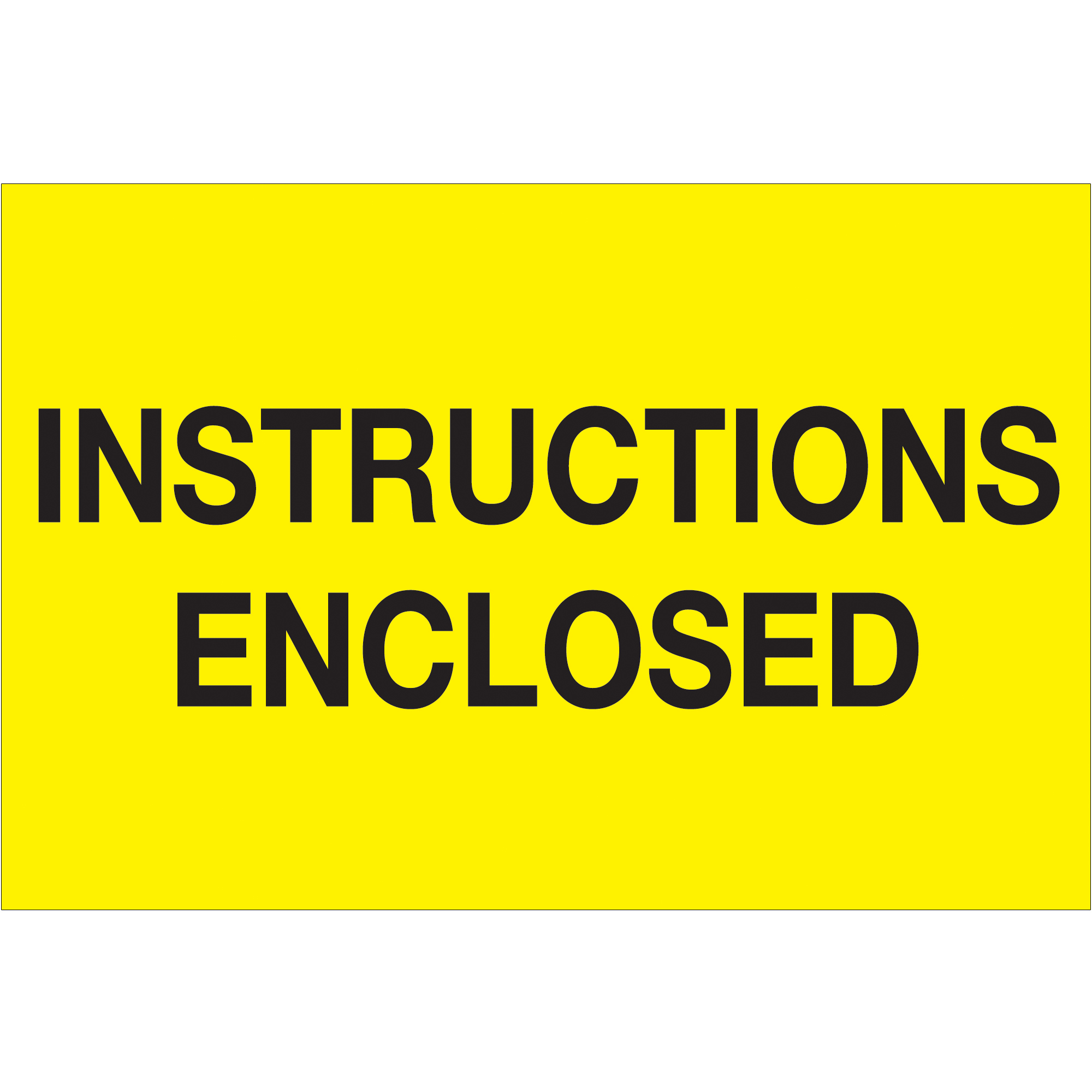 Tape Logic® Labels, "Instructions Enclosed", 2" x 3", Fluorescent Yellow, 500/Roll