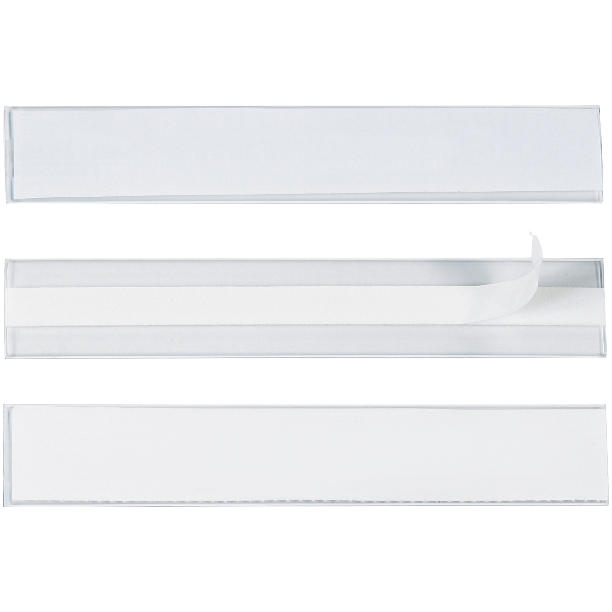 Hol-Dex® Self-Adhesive Plastic Label Holder, 1" x 6", Clear, 12/Case