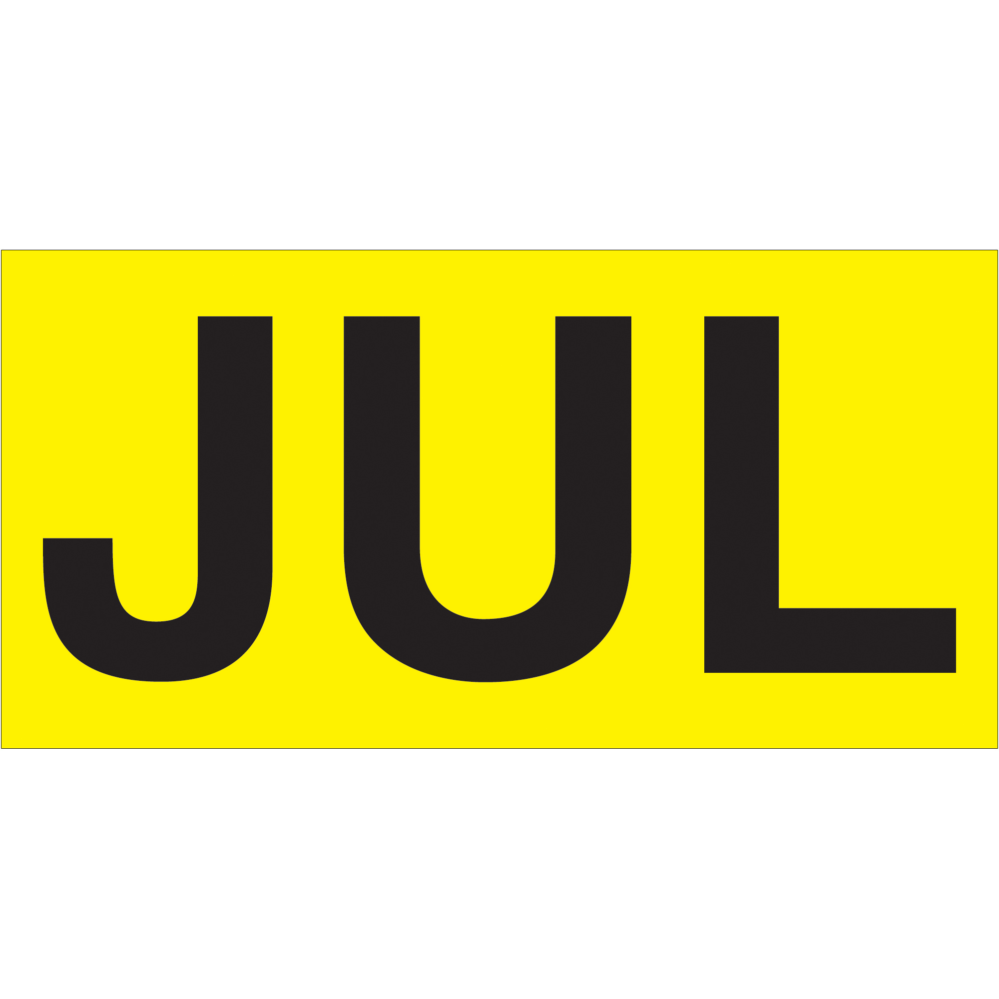 Tape Logic® Months of the Year Labels, "JUL", 3" x 6", Fluorescent Yellow, 500/Roll