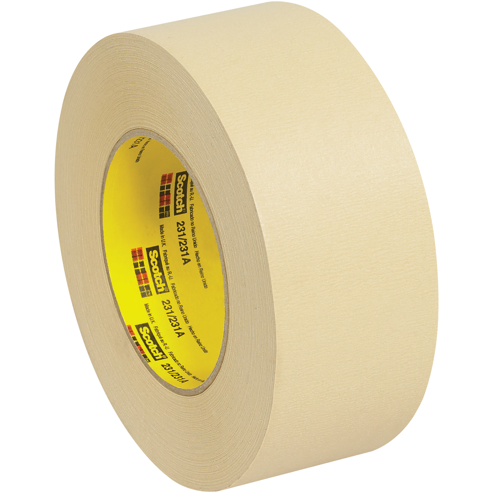 3M™ 231 Masking Tape, 7.6 Mil, 2" x 60 yds., Tan, 24/Case