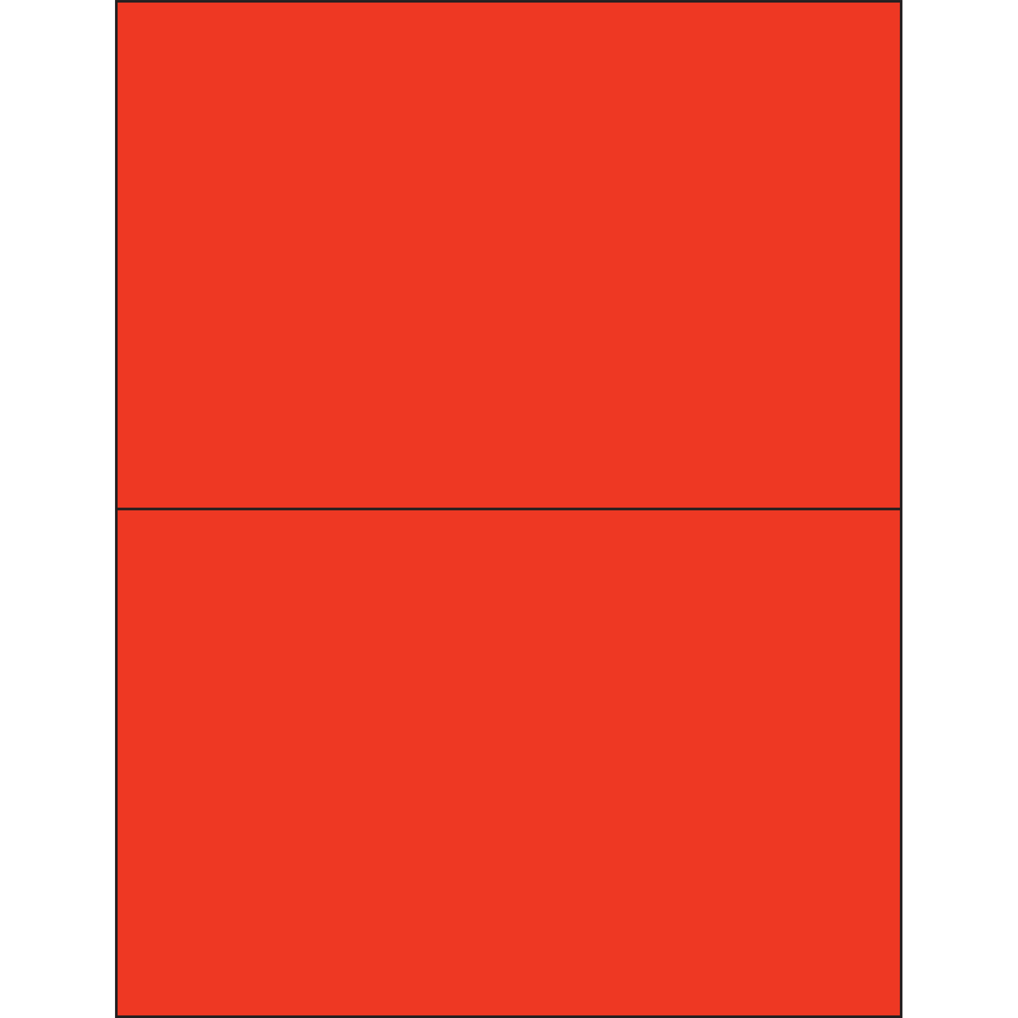 8 1/2 x 5 1/2" Red Rectangle Laser Labels 100 SHEETS