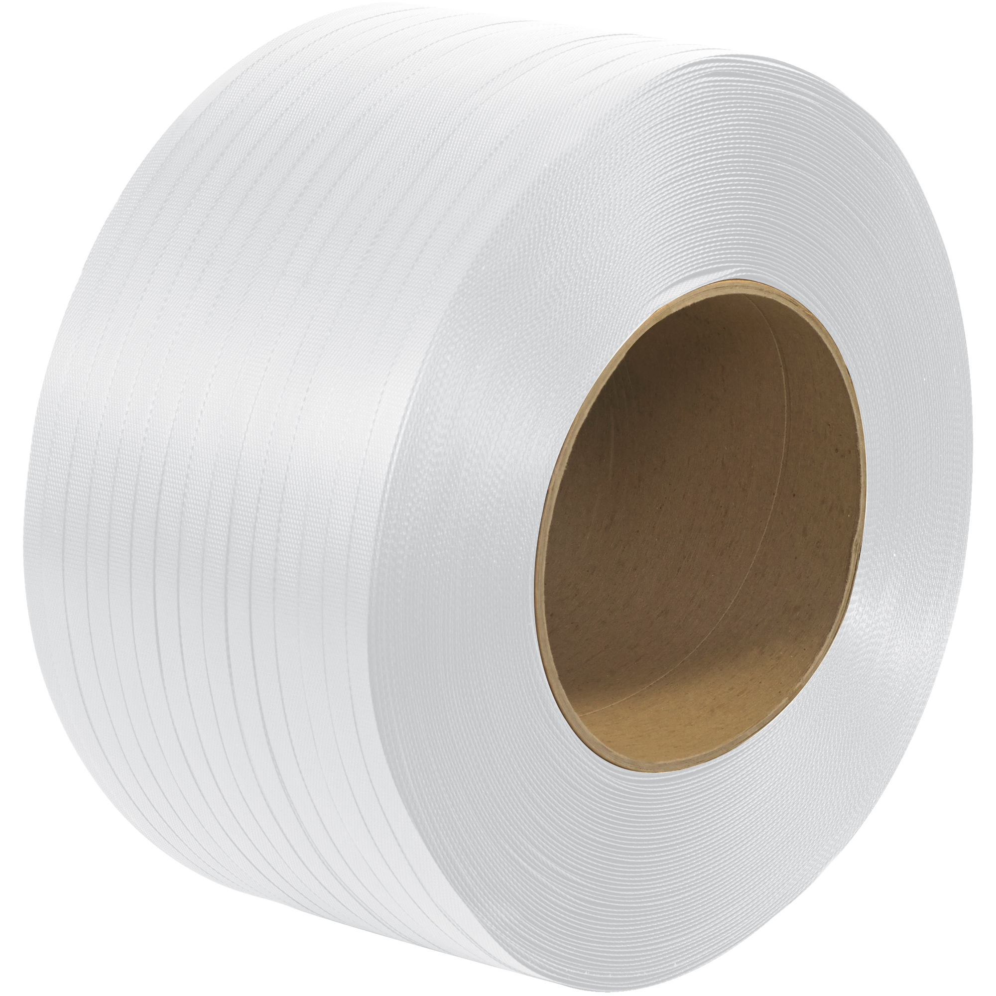 Polypropylene Strapping, Machine Grade, Embossed, 8" x 8" Core, 1/2" x 7200', Black, 1/Coil