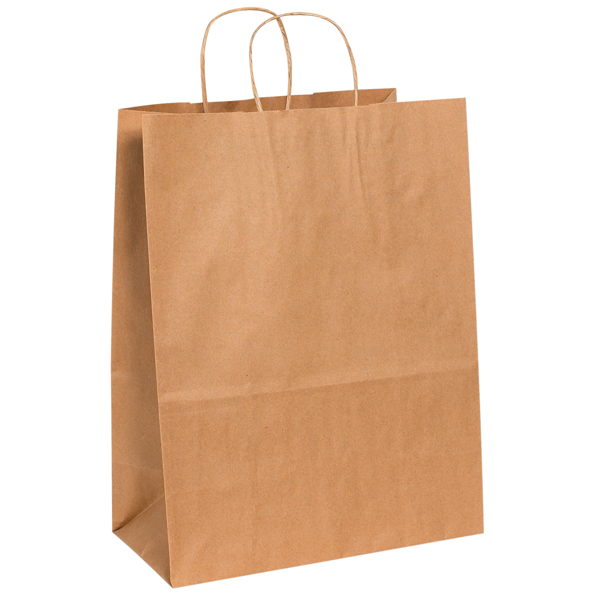 Paper Shopping Bags, 13" x 7" x 17", Kraft, 250/Case