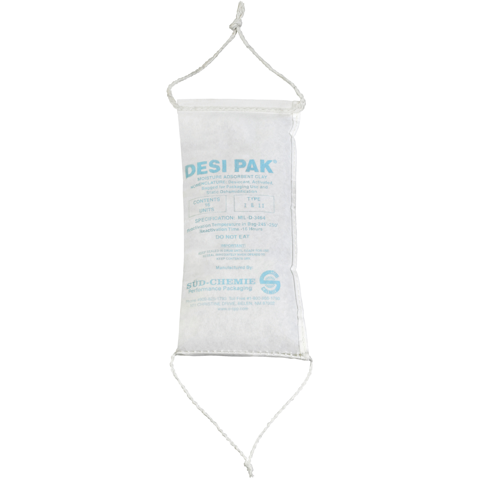 Desiccant Bags, String Sewn, 4 3/4" x 9 1/2" x 1 1/2", White, 150/Case