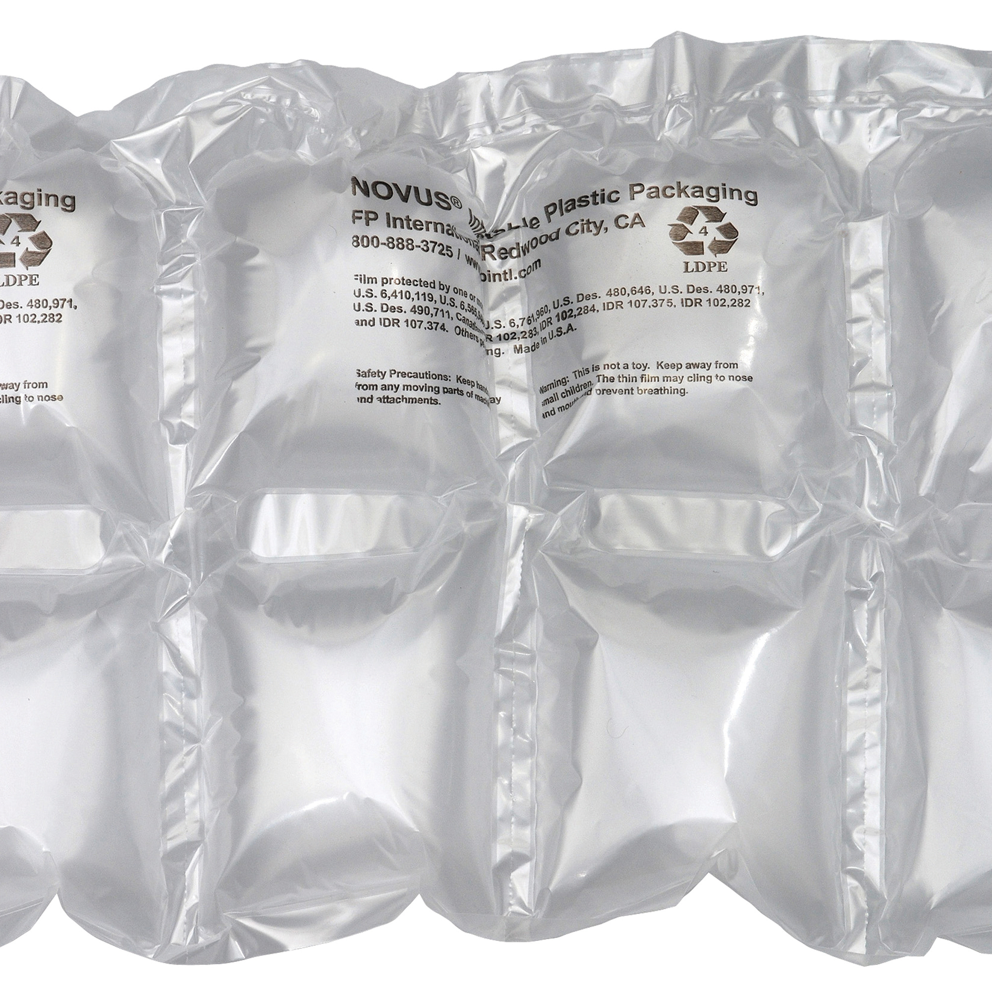 MINI PAK'R™ Double Cushion Pillow, 6" x 7", Clear, 1/Case