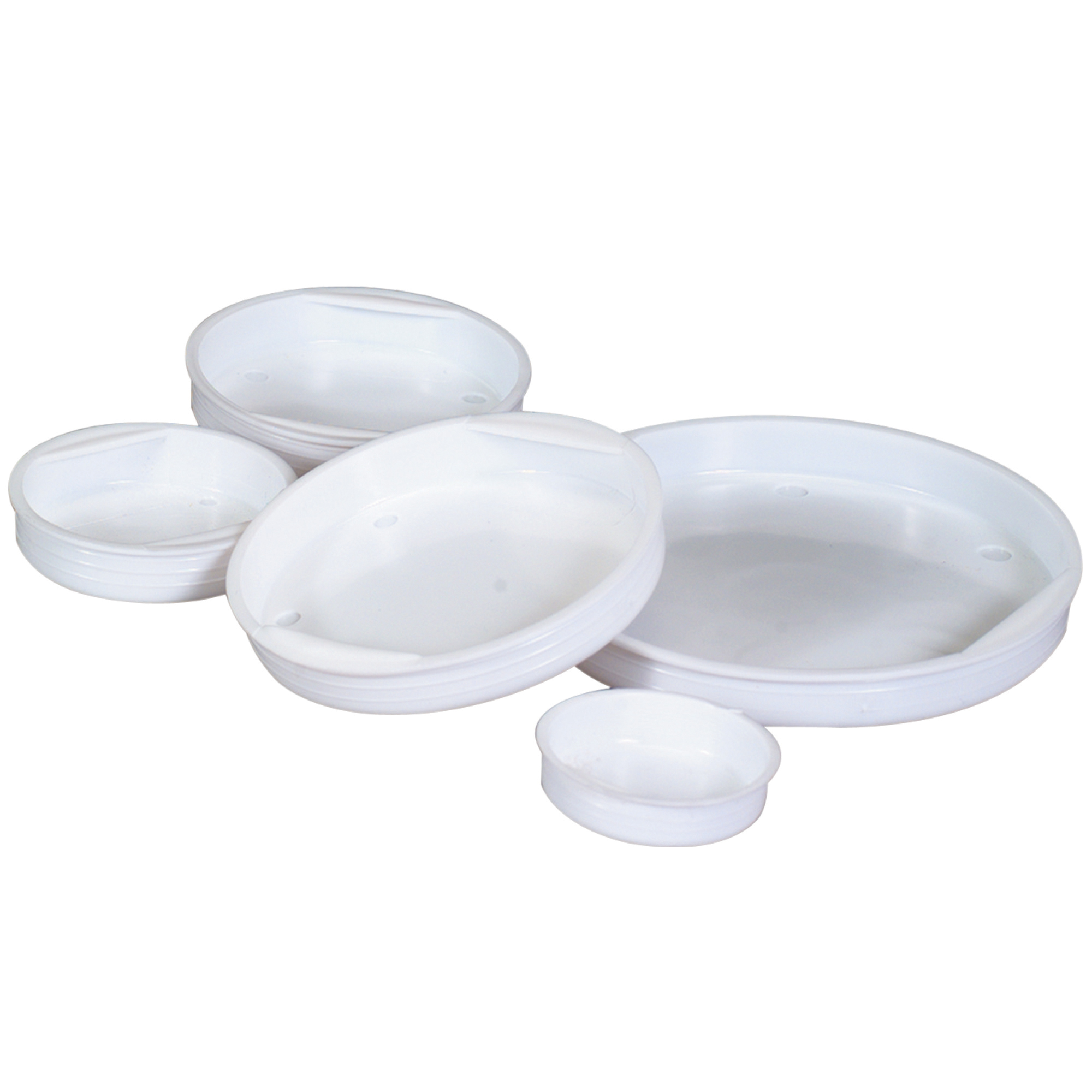 Plastic End Caps, 1 1/2", White, 100/Case