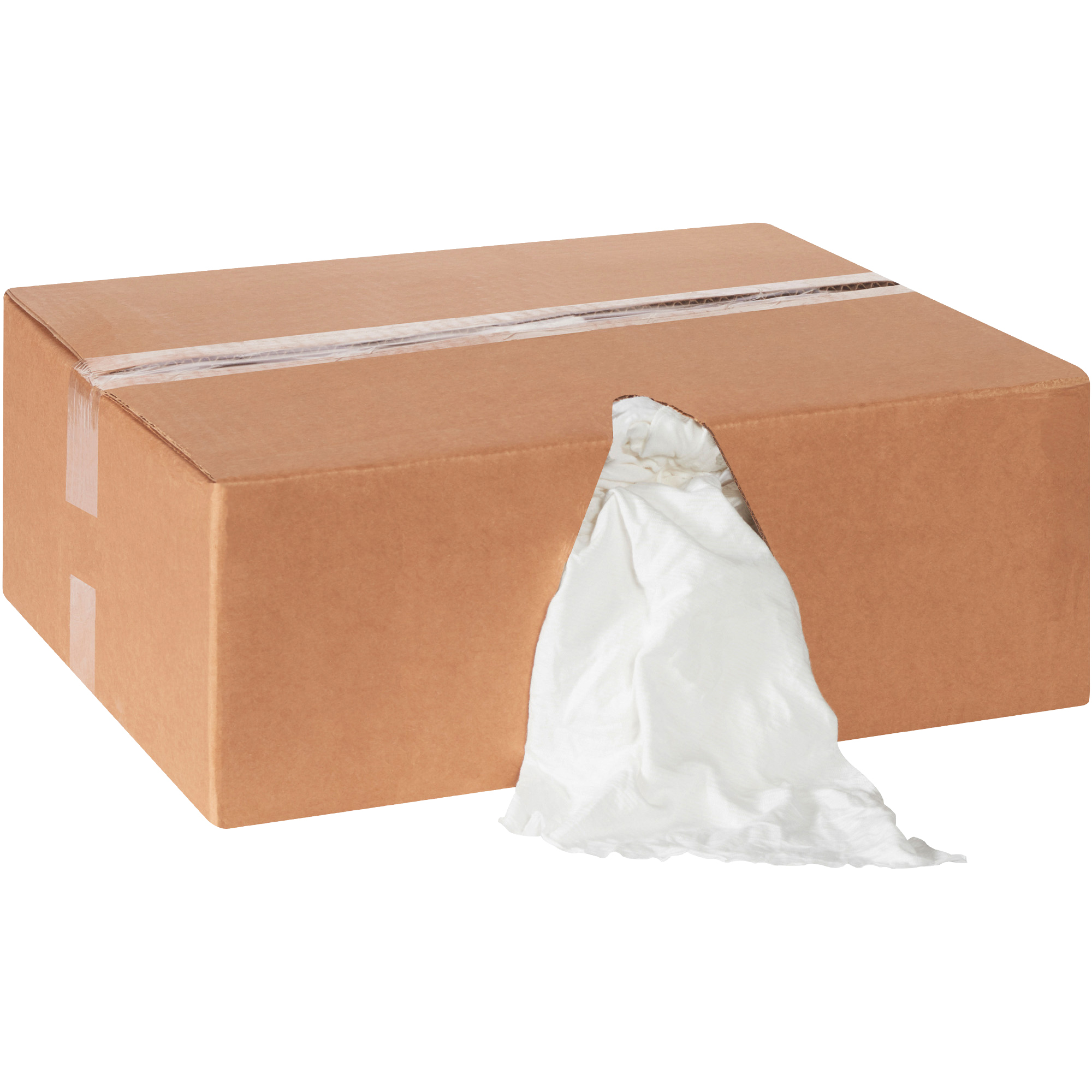 Box of Premium T-Shirt Rags, White, 80/Case, 10 Lbs/Case