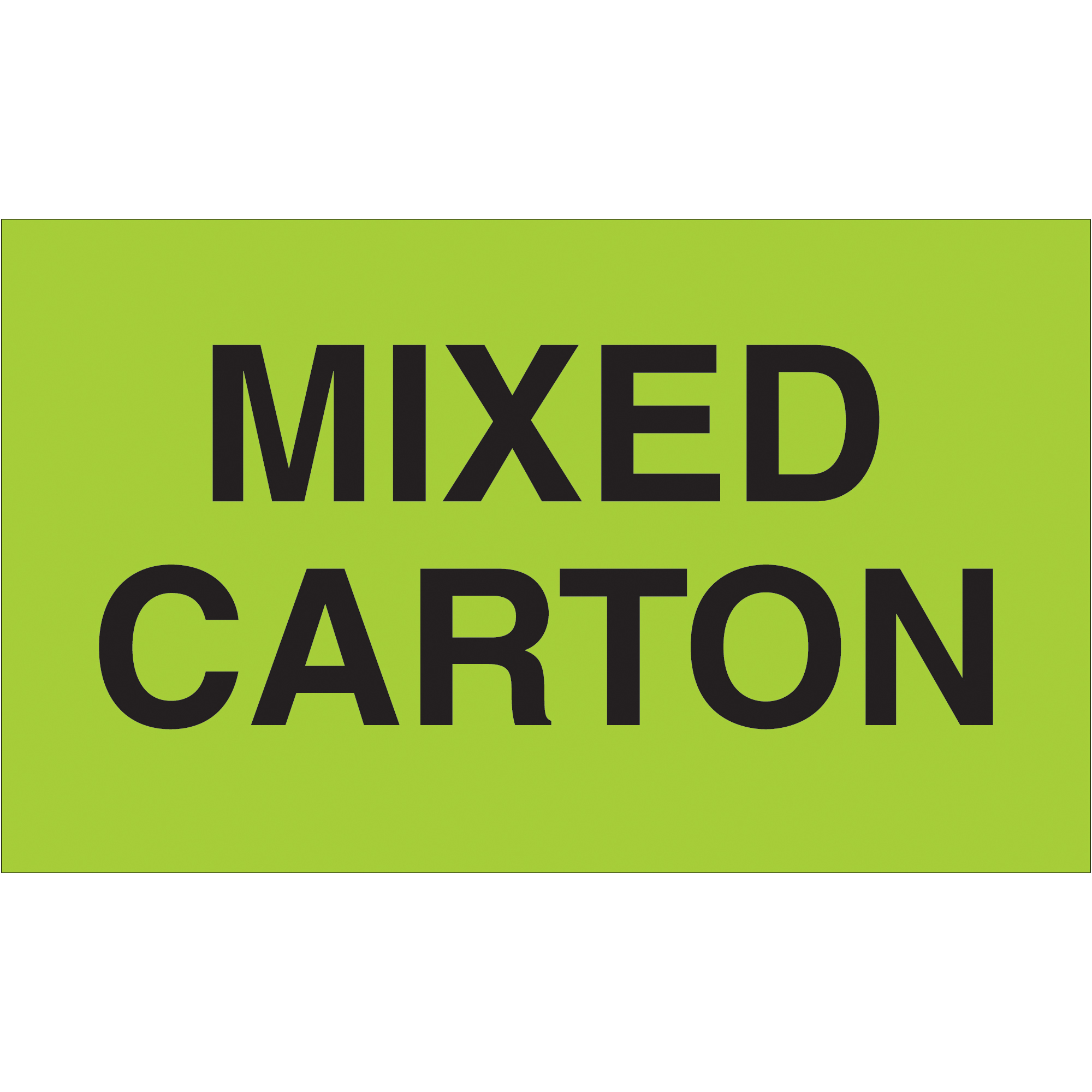 Tape Logic® Labels, "Mixed Carton", 3" x 5", Fluorescent Green, 500/Roll