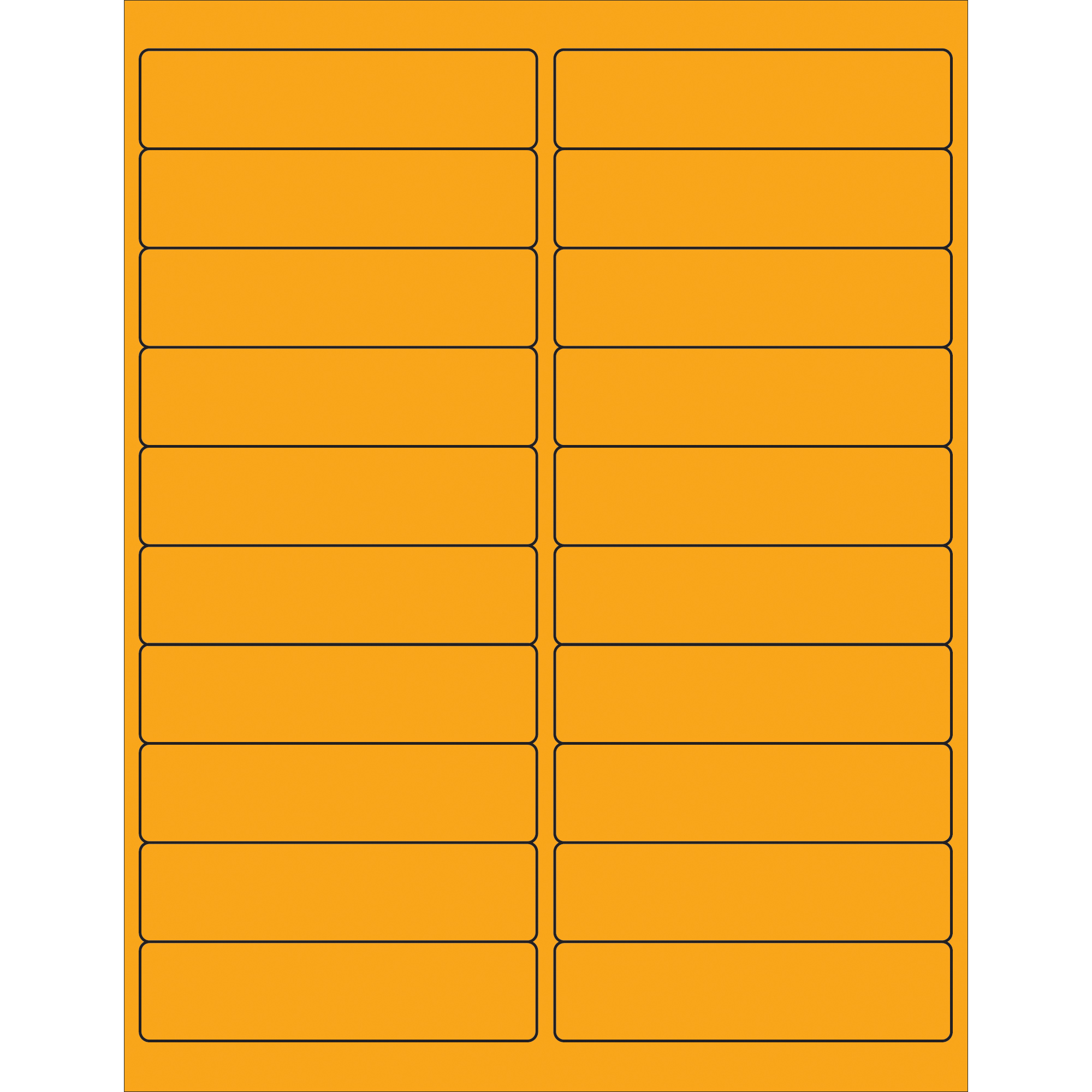 Tape Logic® Rectangle Laser Labels, 4" x 1", Fluorescent Orange, 2000/Case