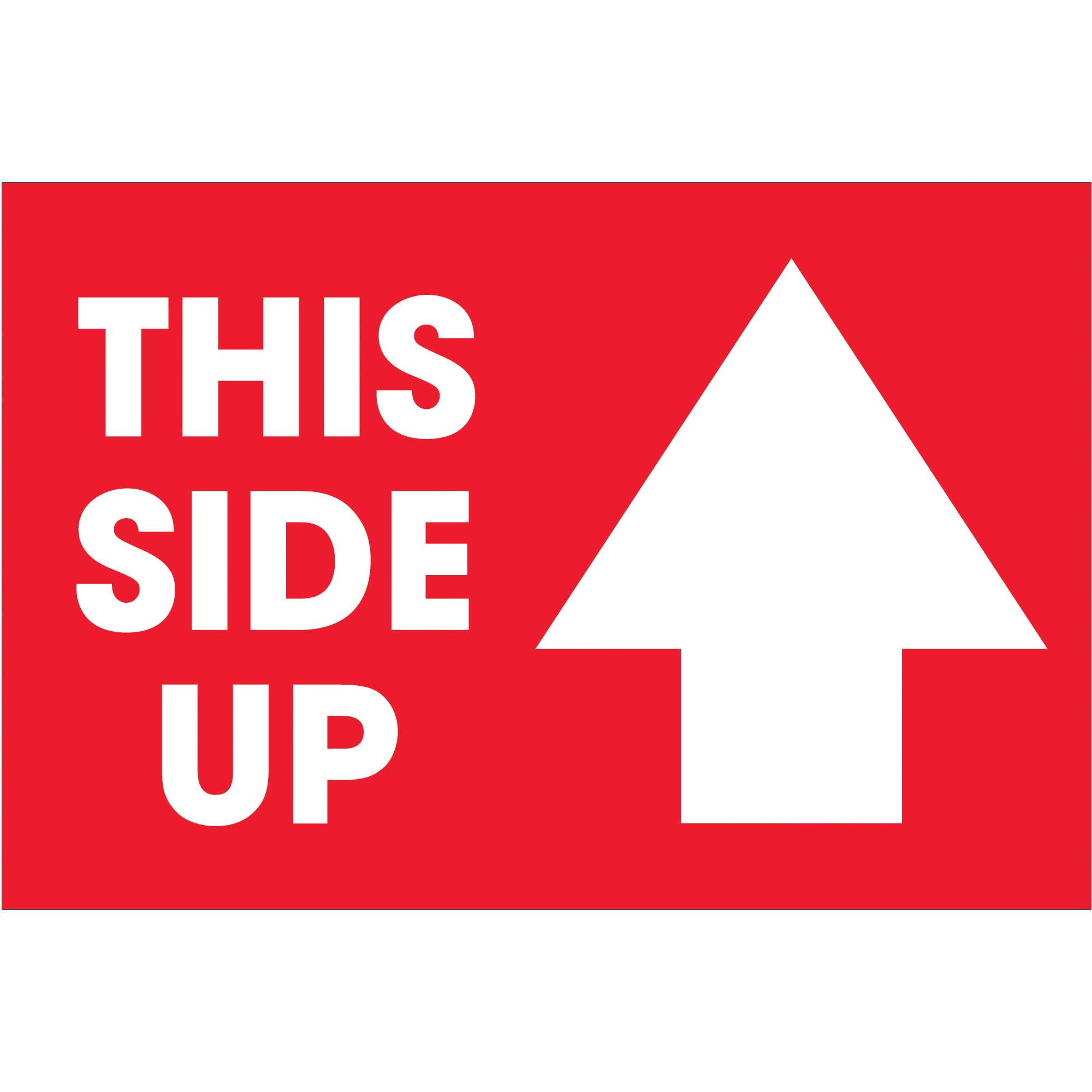 Tape Logic® Labels, "This Side Up" Arrow, 2" x 3", Red/White, 500/Roll