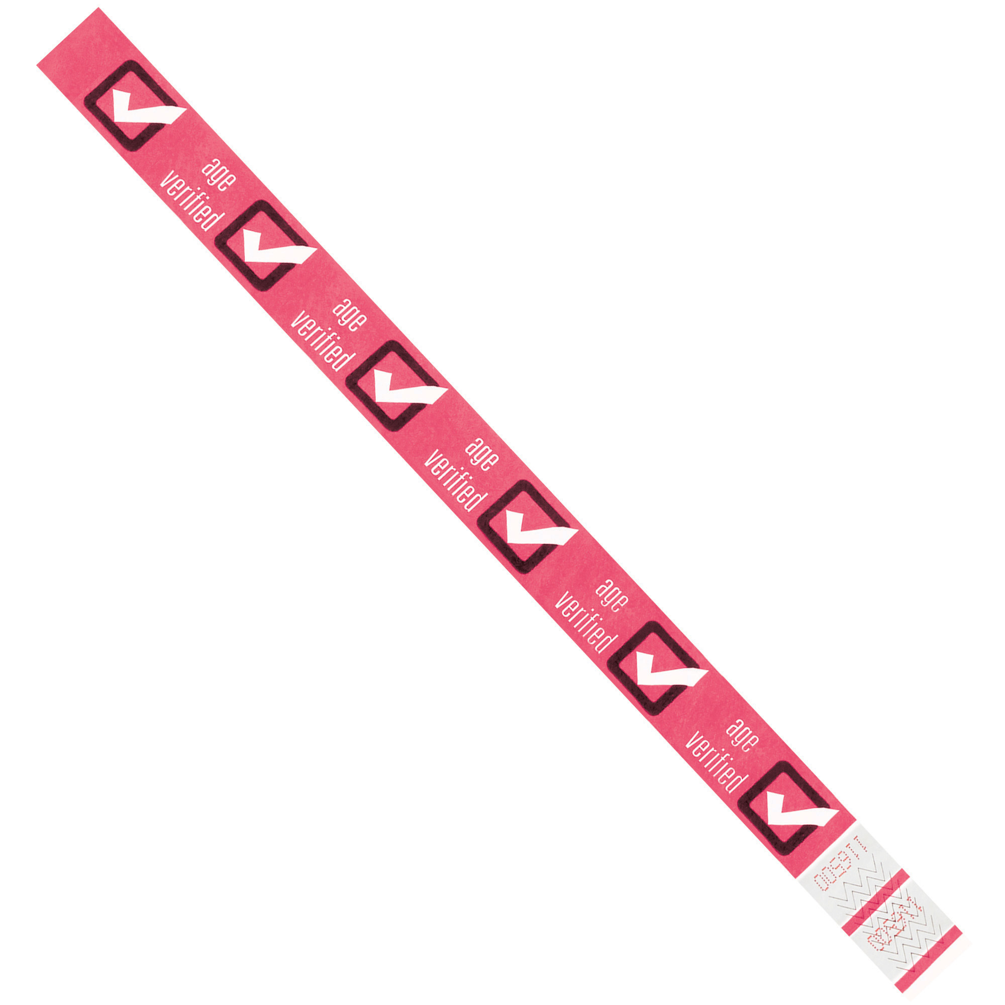Tyvek® Wristbands, 3/4" x 10", Pink "Age Verified", 500/Case