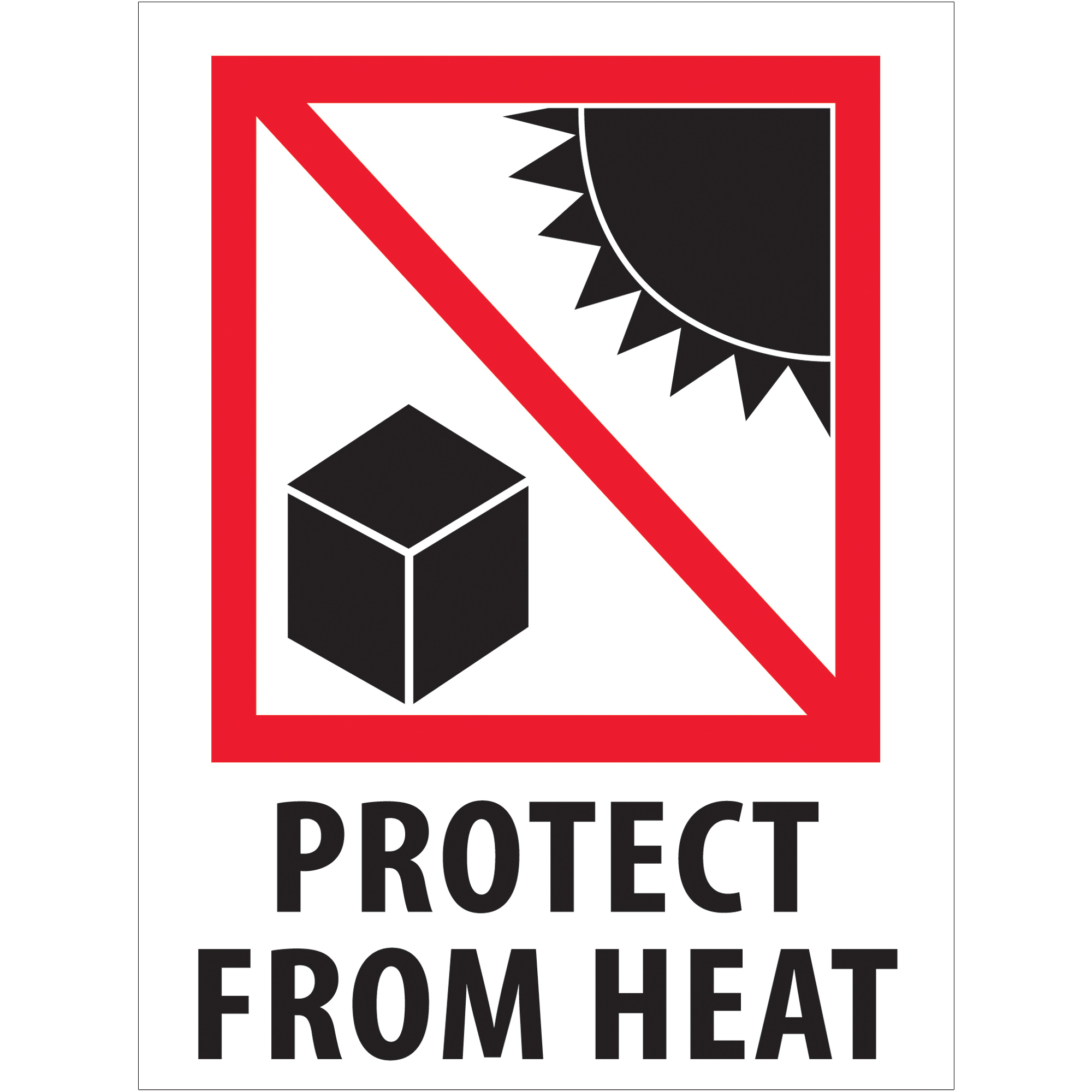 Tape Logic® Labels, "Protect from Heat", 3" x 4", Red/White/Black, 500/Roll