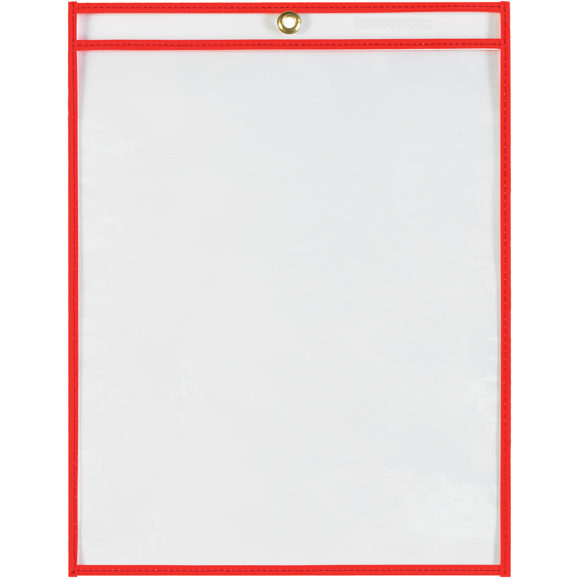 Stitched Job Ticket Holders, 9" x 12", Neon Red, 15/Case