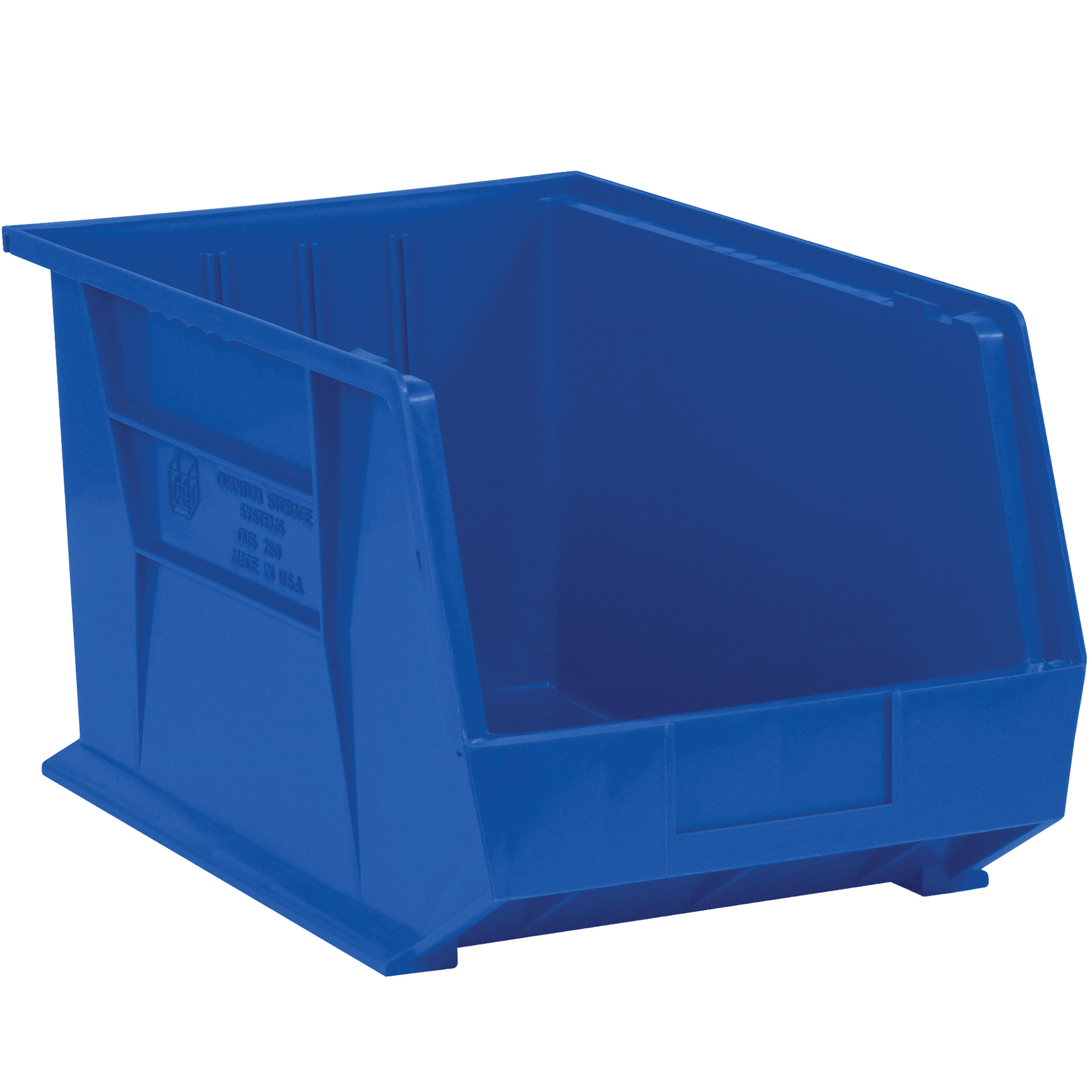 Plastic Stack & Hang Bin Boxes, 10 3/4" x 8 1/4" x 7", Blue, 6/Case