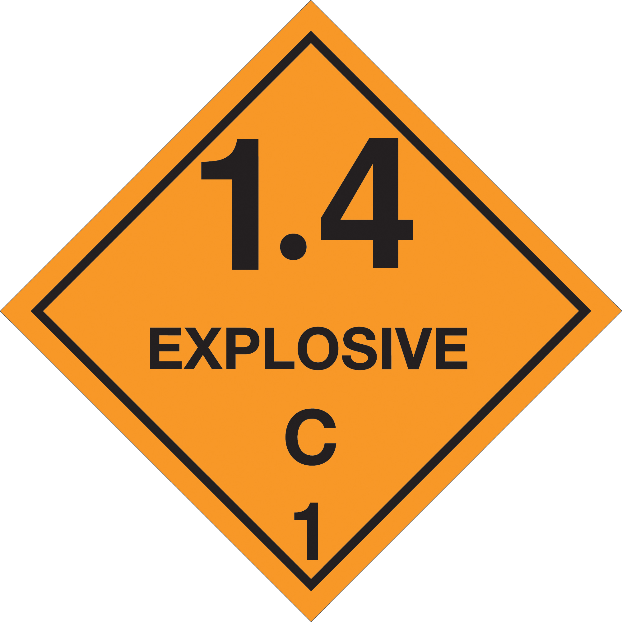 Tape Logic® Labels, "Explosive - 1.4C - 1, 4" x 4", Orange/Black, 500/Roll