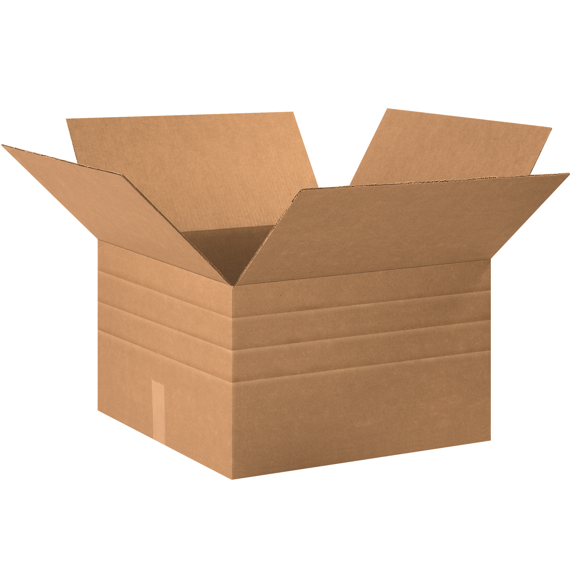 Multi-Depth Corrugated Boxes, 20" x 20" x 12", Kraft, 15/Bundle; 120/Skid