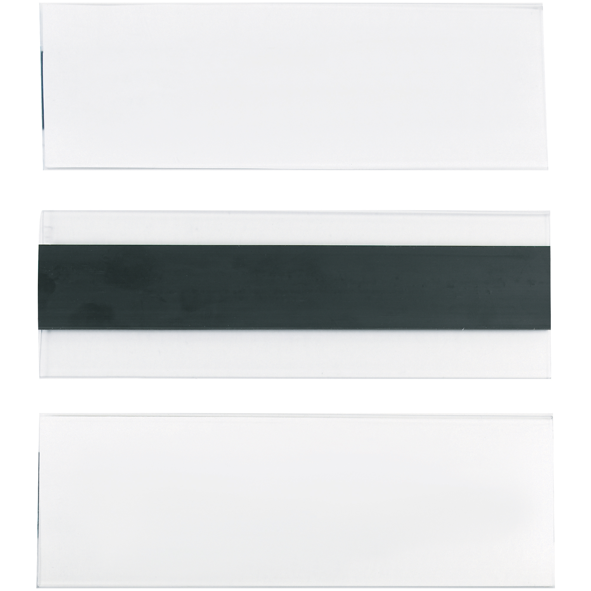 Hol-Dex® Magnetic Plastic Label Holders, 2" x 6", Clear, 12/Case