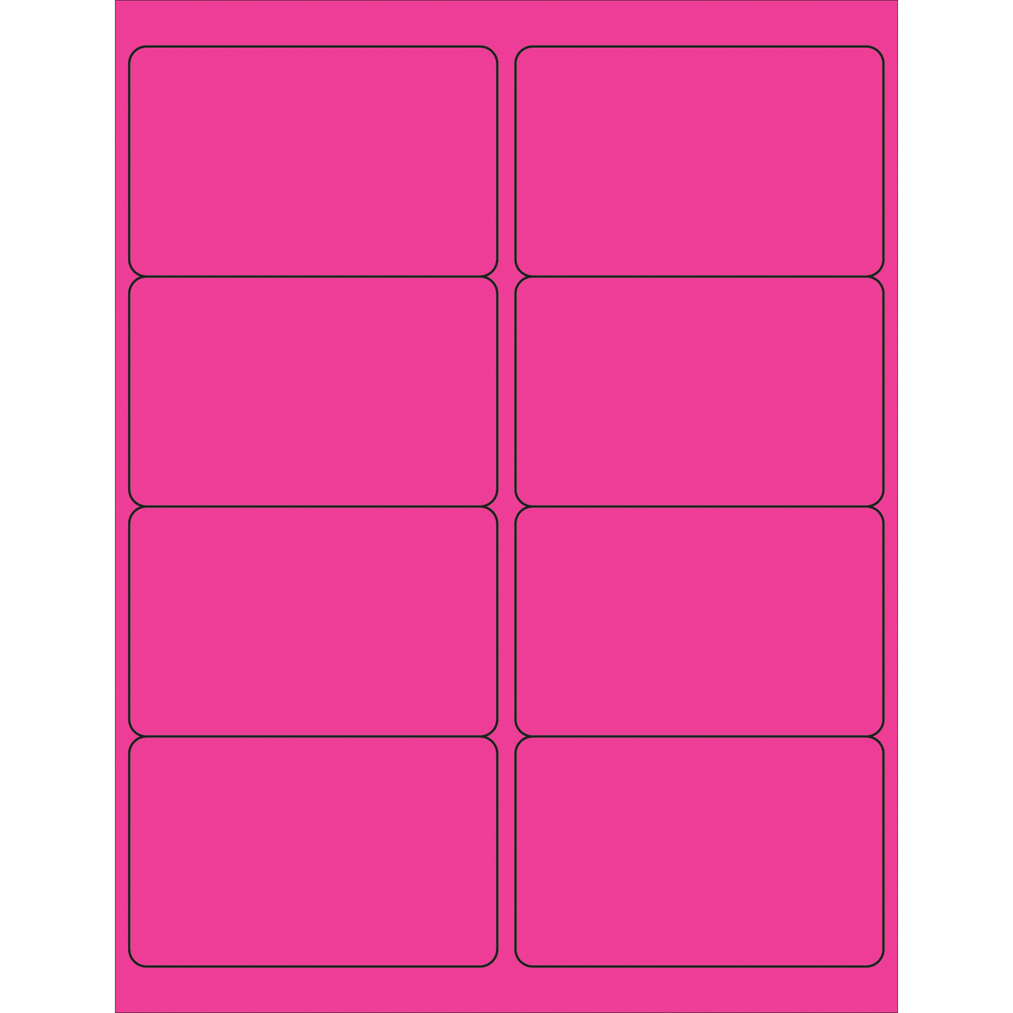 Tape Logic® Rectangle Laser Labels, 4" x 2 1/2", Fluorescent Pink, 800/Case