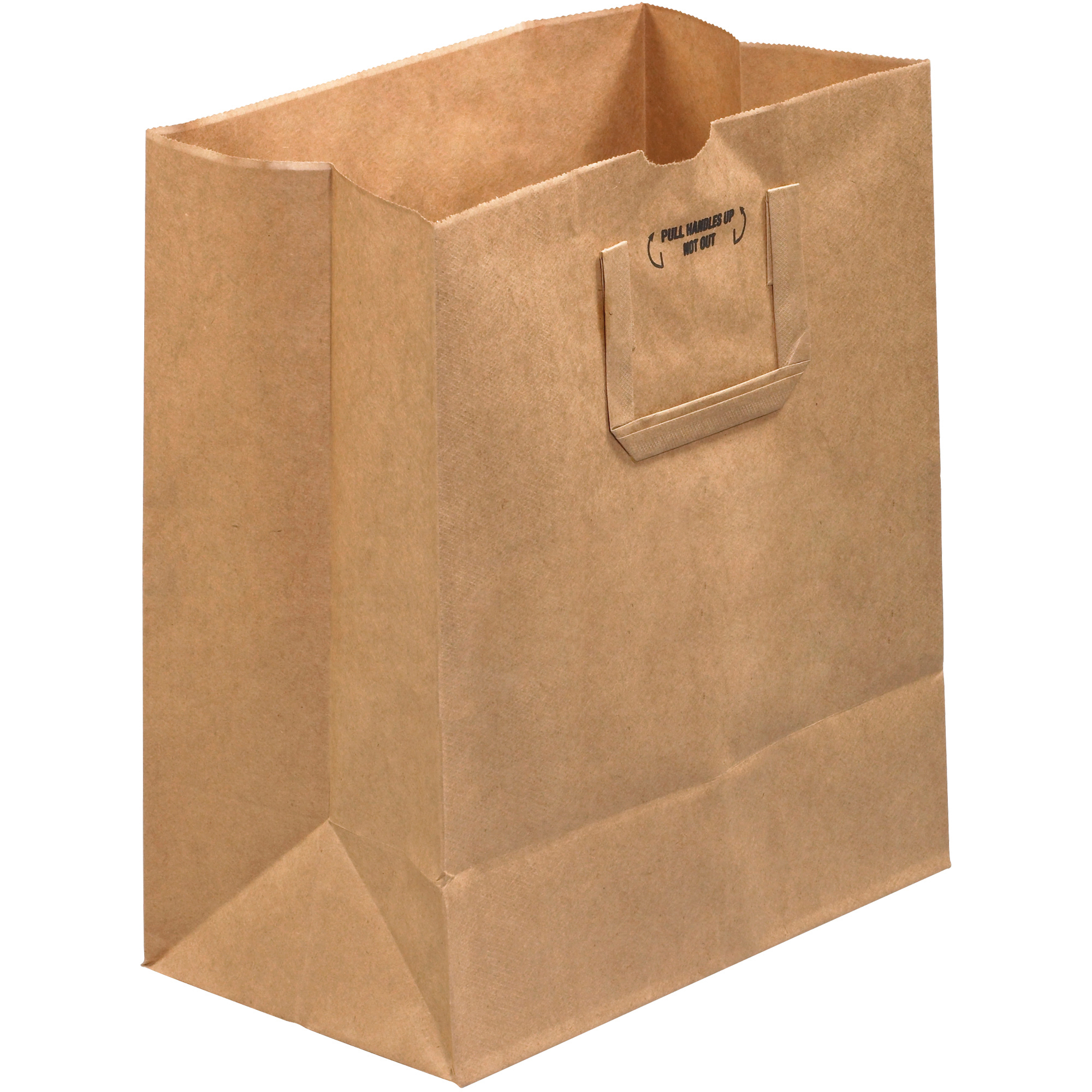 Flat Handle Grocery Bags, 12" x 7" x 14", Kraft, 300/Case
