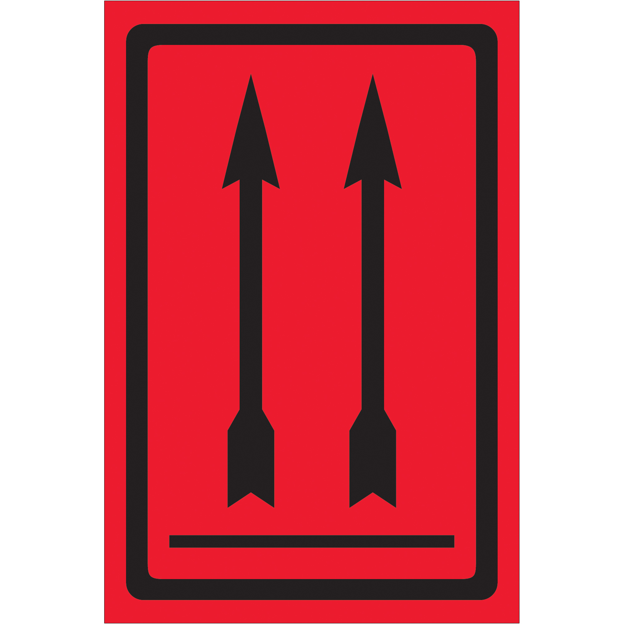 Tape Logic® Labels, "Two Up Arrows Over Bar, 4" x 6", Fluorescent Red, 500/Roll