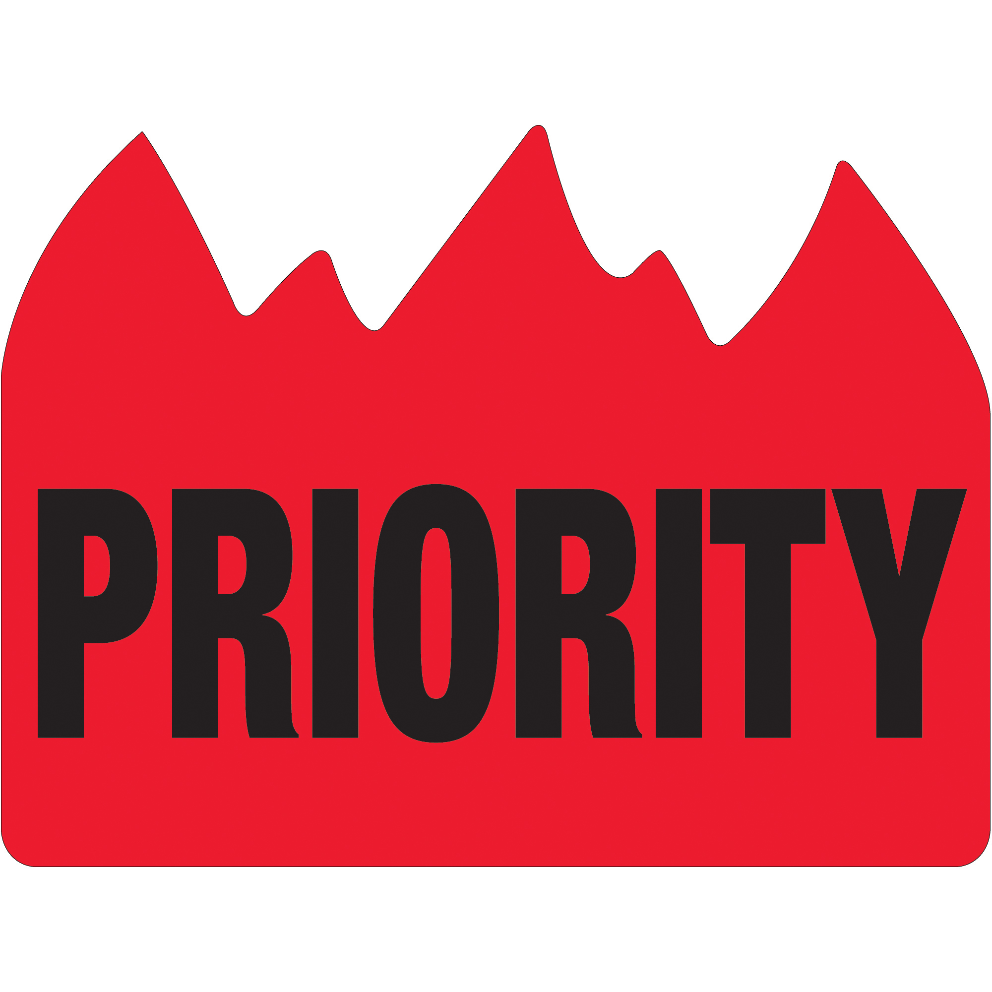 Tape Logic® Flame Labels, "Priority" (Bill of Lading), 1 1/2" x 2", Red/Black, 500/Roll