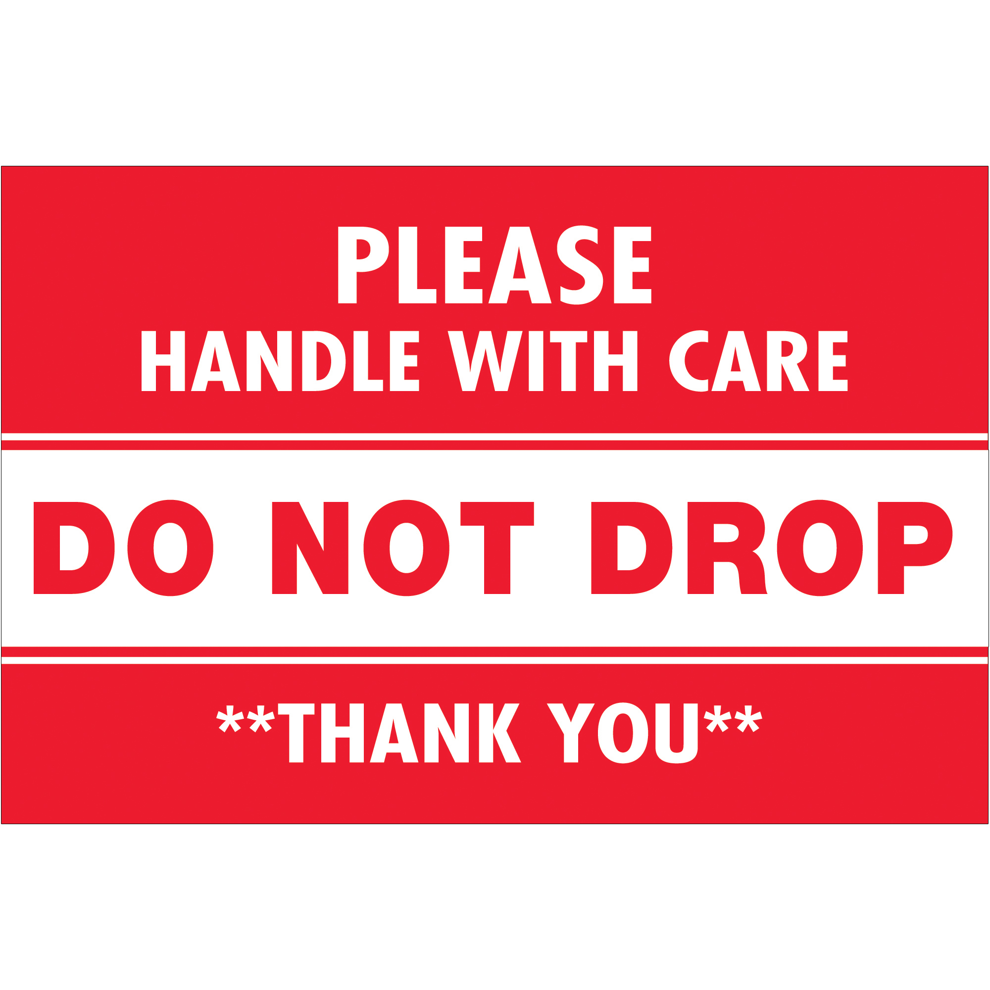 Tape Logic® Labels, "Do Not Drop", 2" x 3", Red/White, 500/Roll