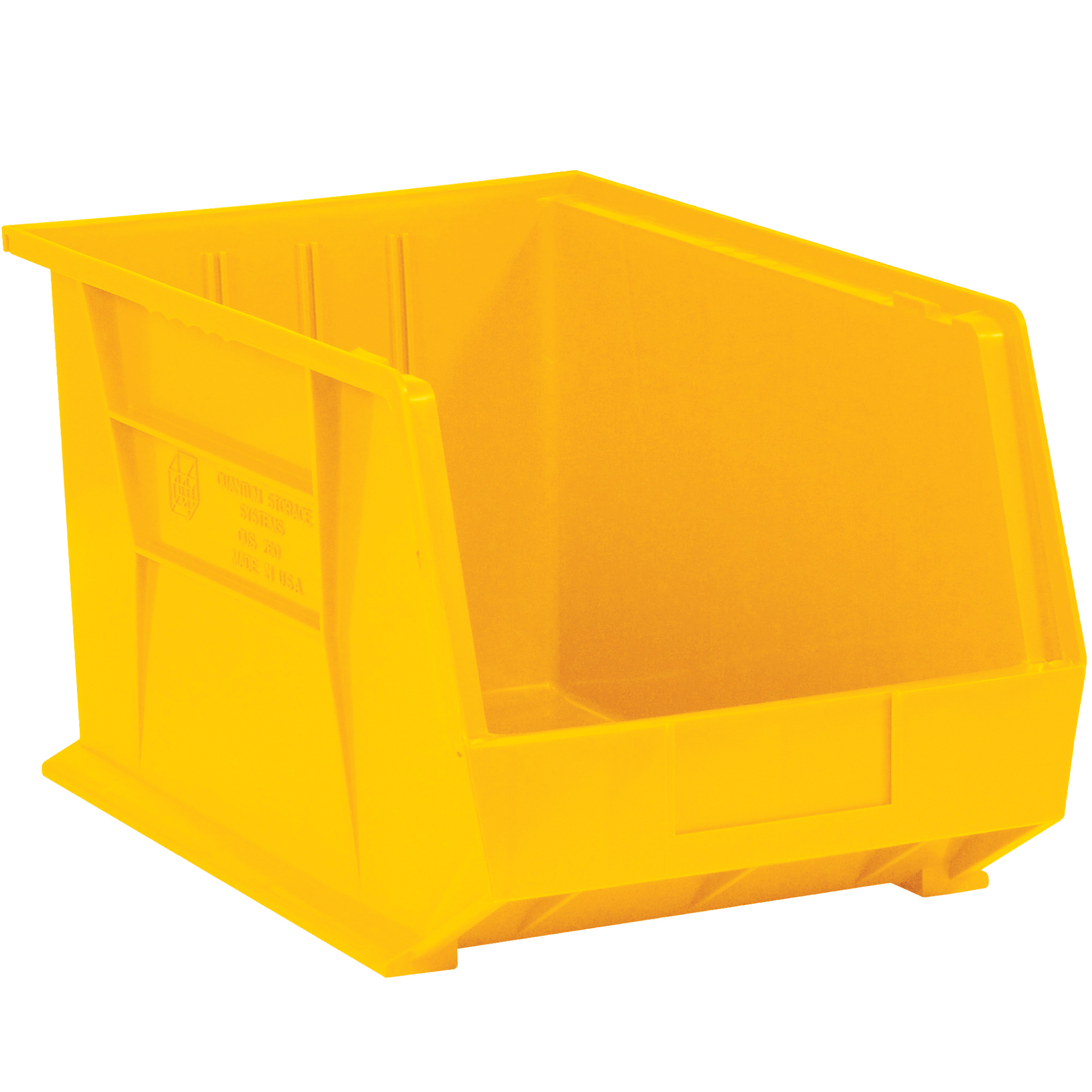 Plastic Stack & Hang Bin Boxes, 10 3/4" x 8 1/4" x 7", Yellow, 6/Case