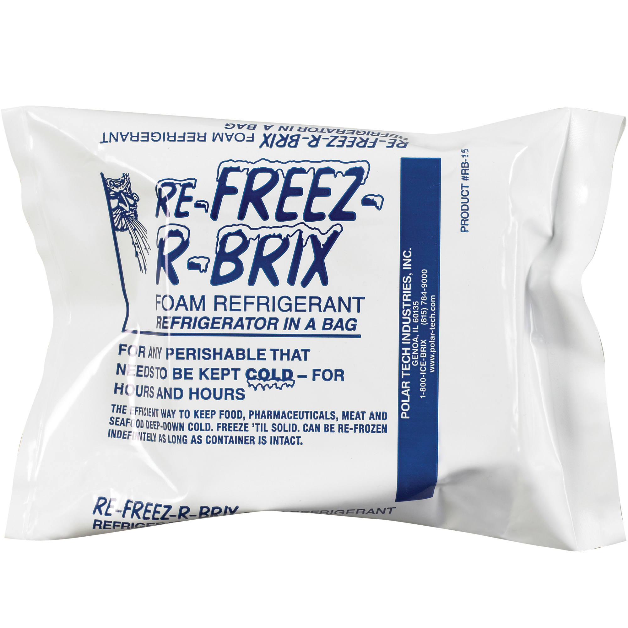 Re-Freez-R-Brix™ Cold Bricks, 4 1/2" x 4" x 1 1/2", White, 12/Case
