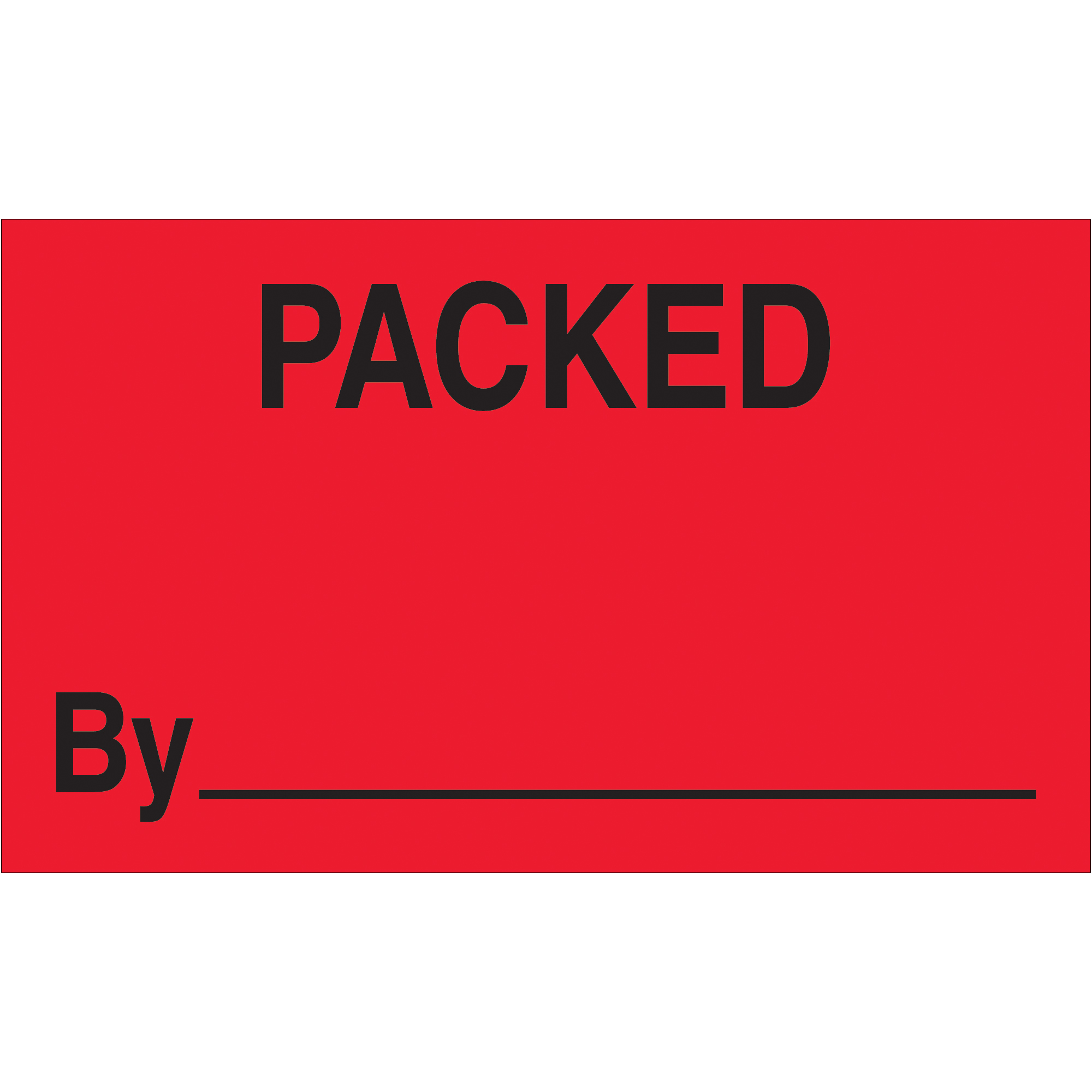 Tape Logic® Labels, "Packed By", 3" x 5", Fluorescent Red, 500/Roll