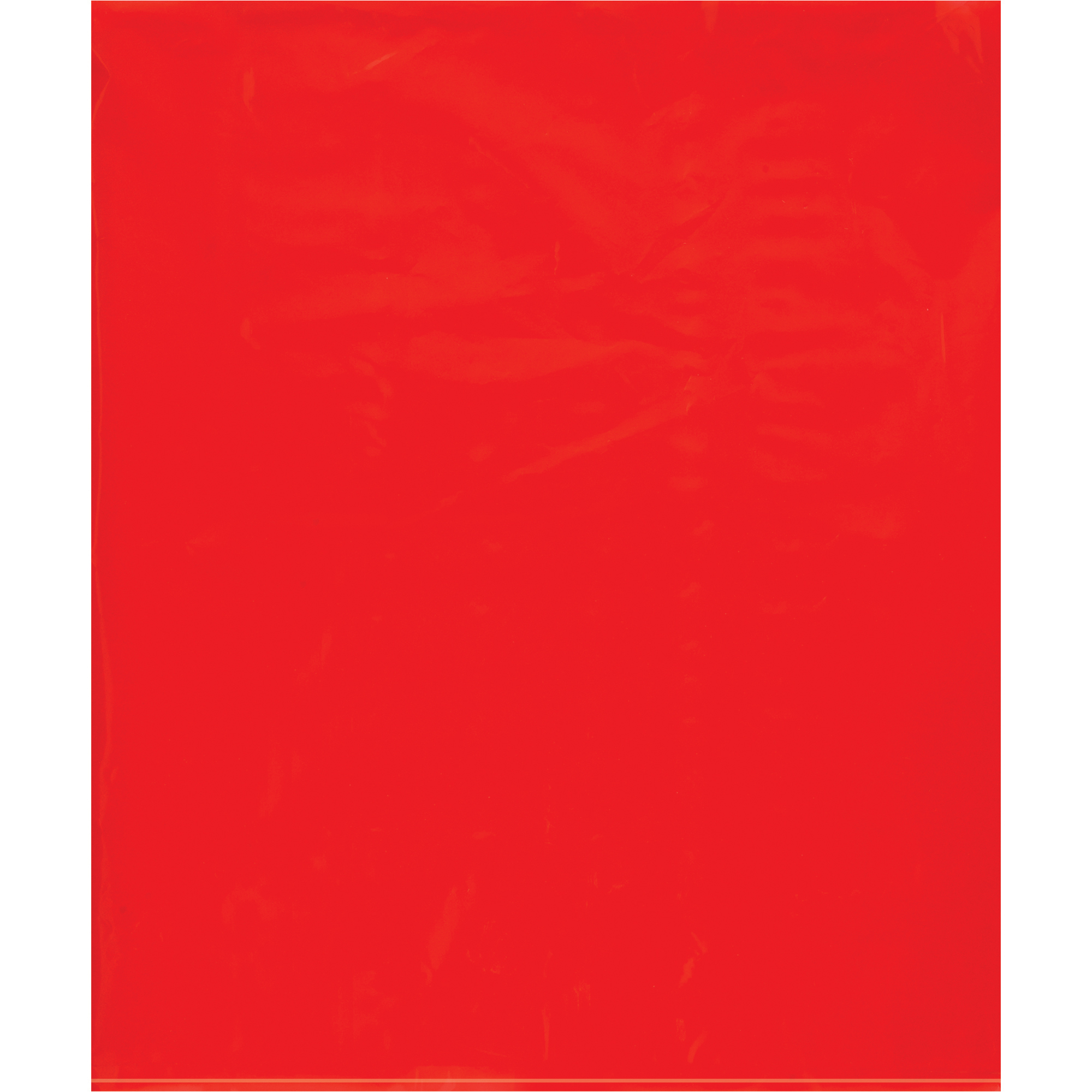 Flat 2 Mil Poly Bags, 15" x 18", Red, 1000/Case