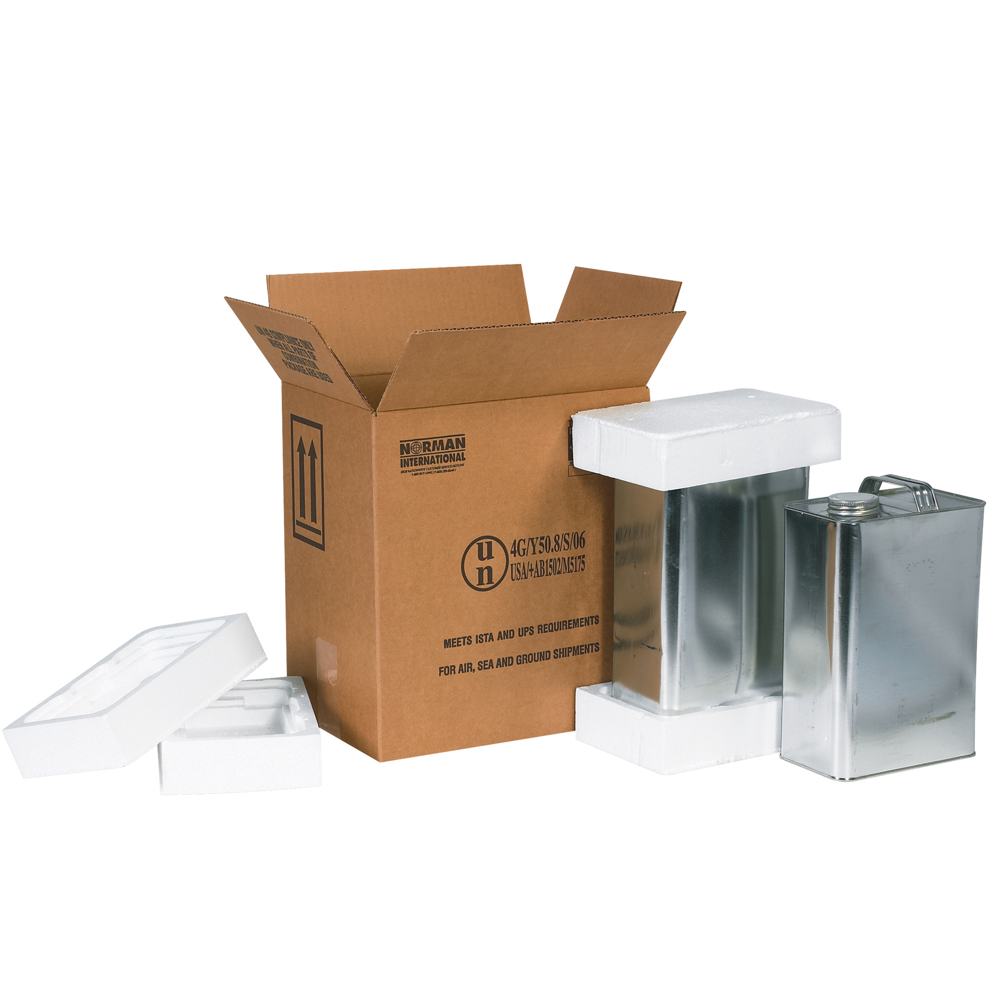 F-Style Shipper Kit, 2 - 1 Gallon, 11 3/8" x 8 3/16" x 12 3/8", Kraft, 1/Each