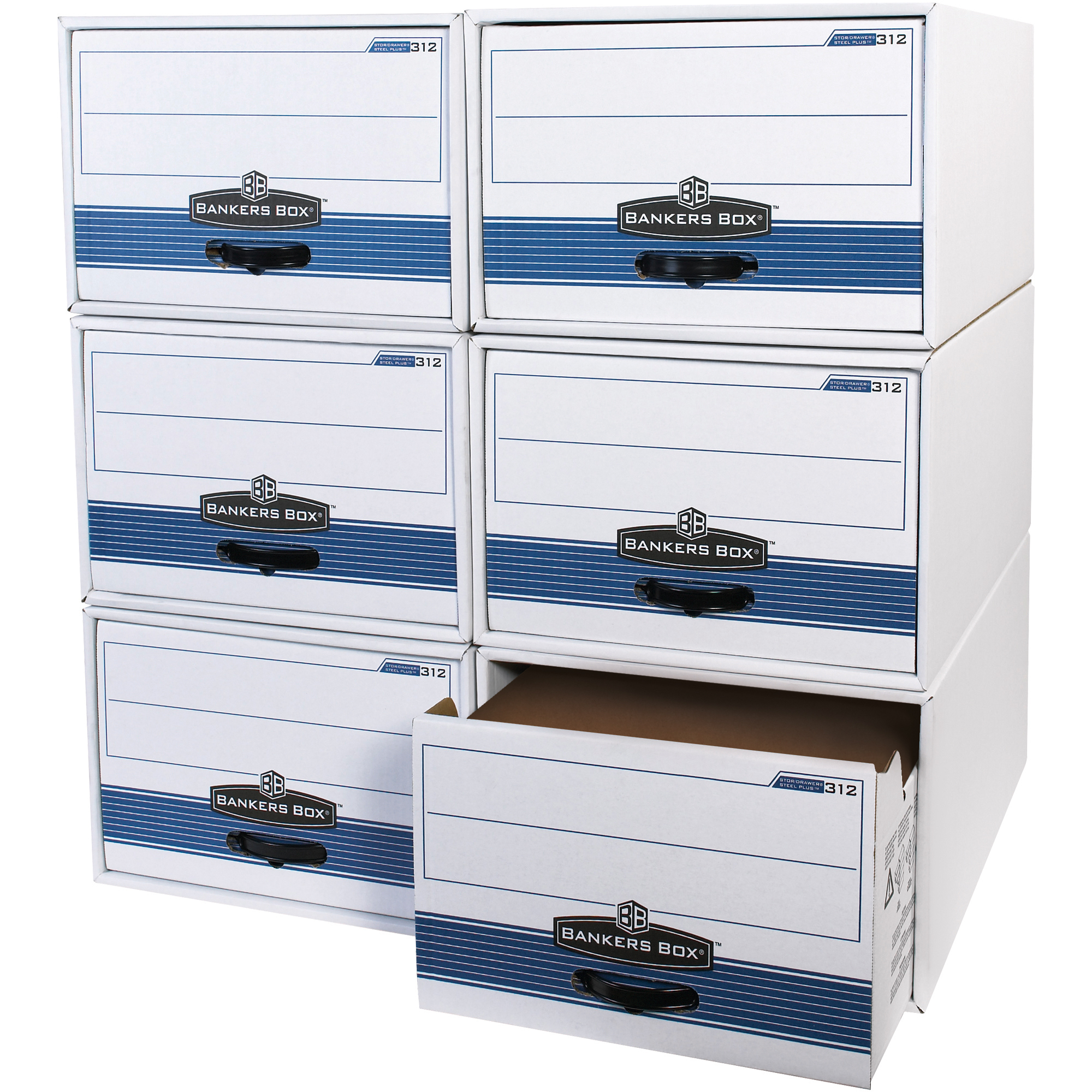 STOR/DRAWER® STEEL PLUS™ File Storage Drawers, 24" x 15" x 10", White, 6/Case