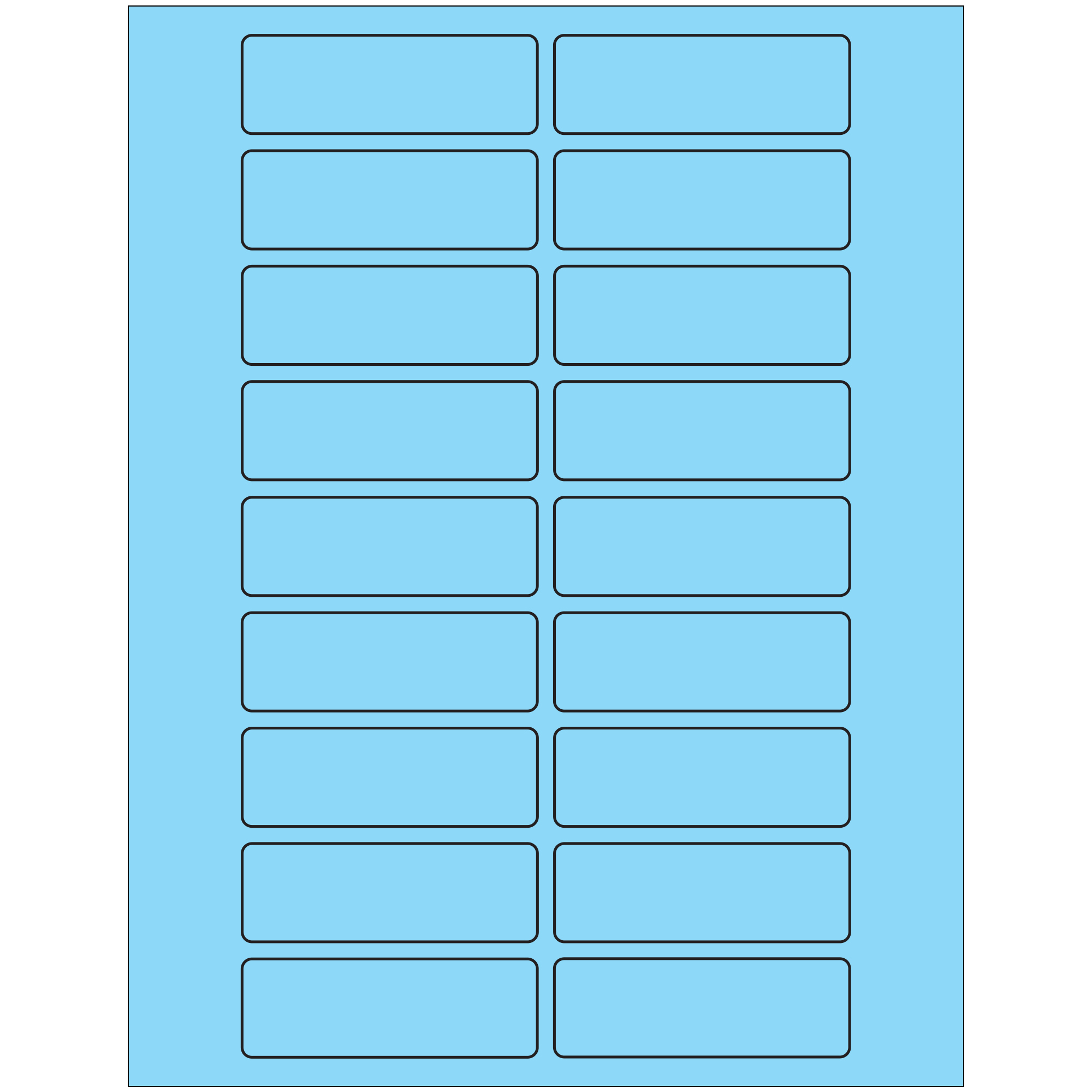 Tape Logic® Rectangle Laser Labels, 3" x 1", Pastel Blue, 2000/Case