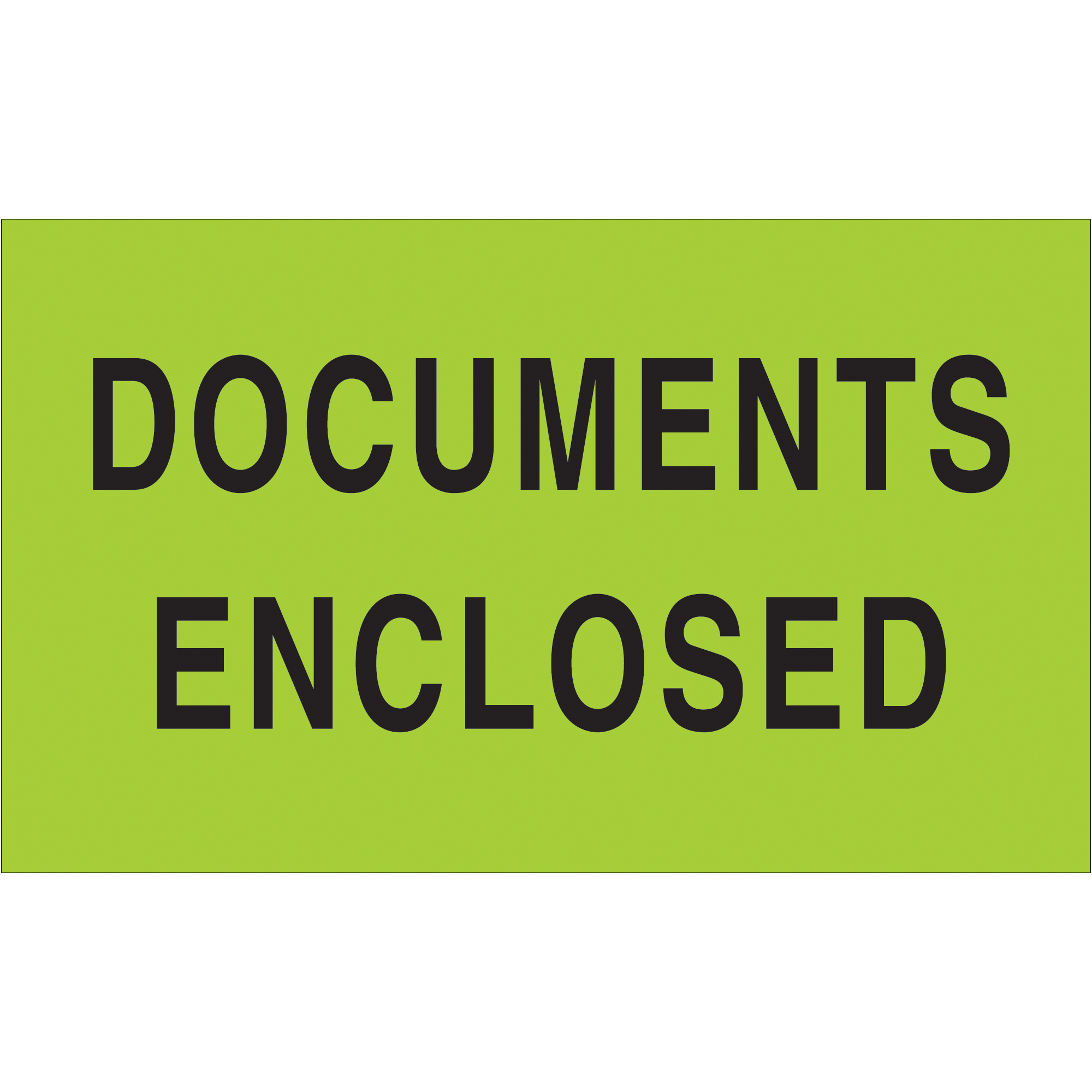 Tape Logic® Labels, "Documents Enclosed", 3" x 5", Fluorescent Green, 500/Roll