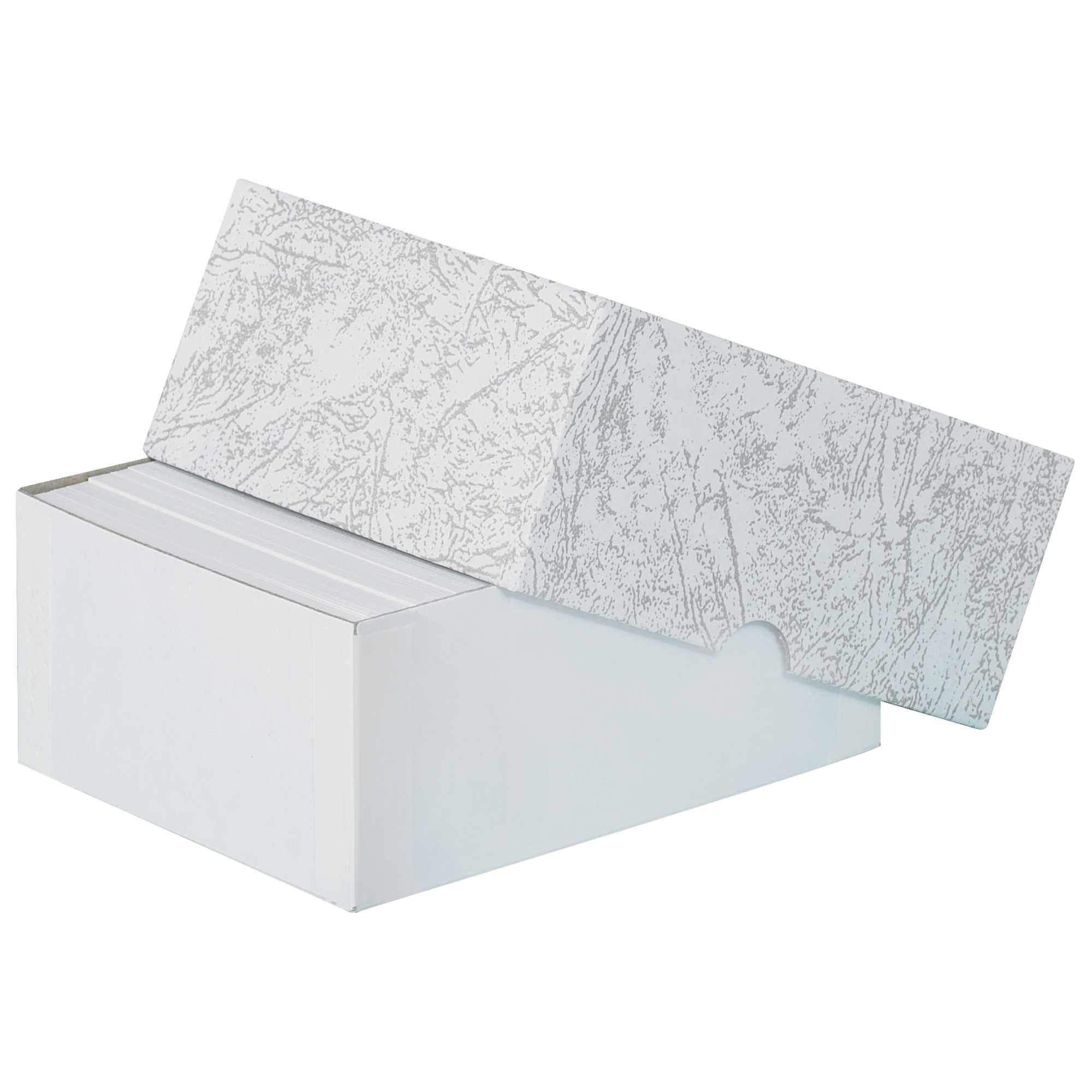Stationery Set-Up Cartons, 4 3/4" x 3 1/2" x 2", Gray Leatherette, 100/Case