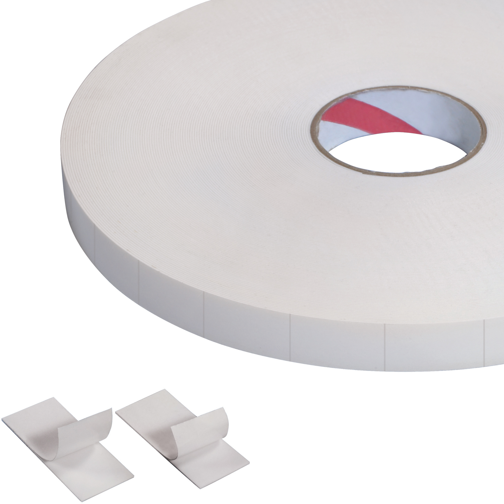 Tape Logic® Double-Sided Foam Squares, 1/32", 1" x 3", White, 216/Roll