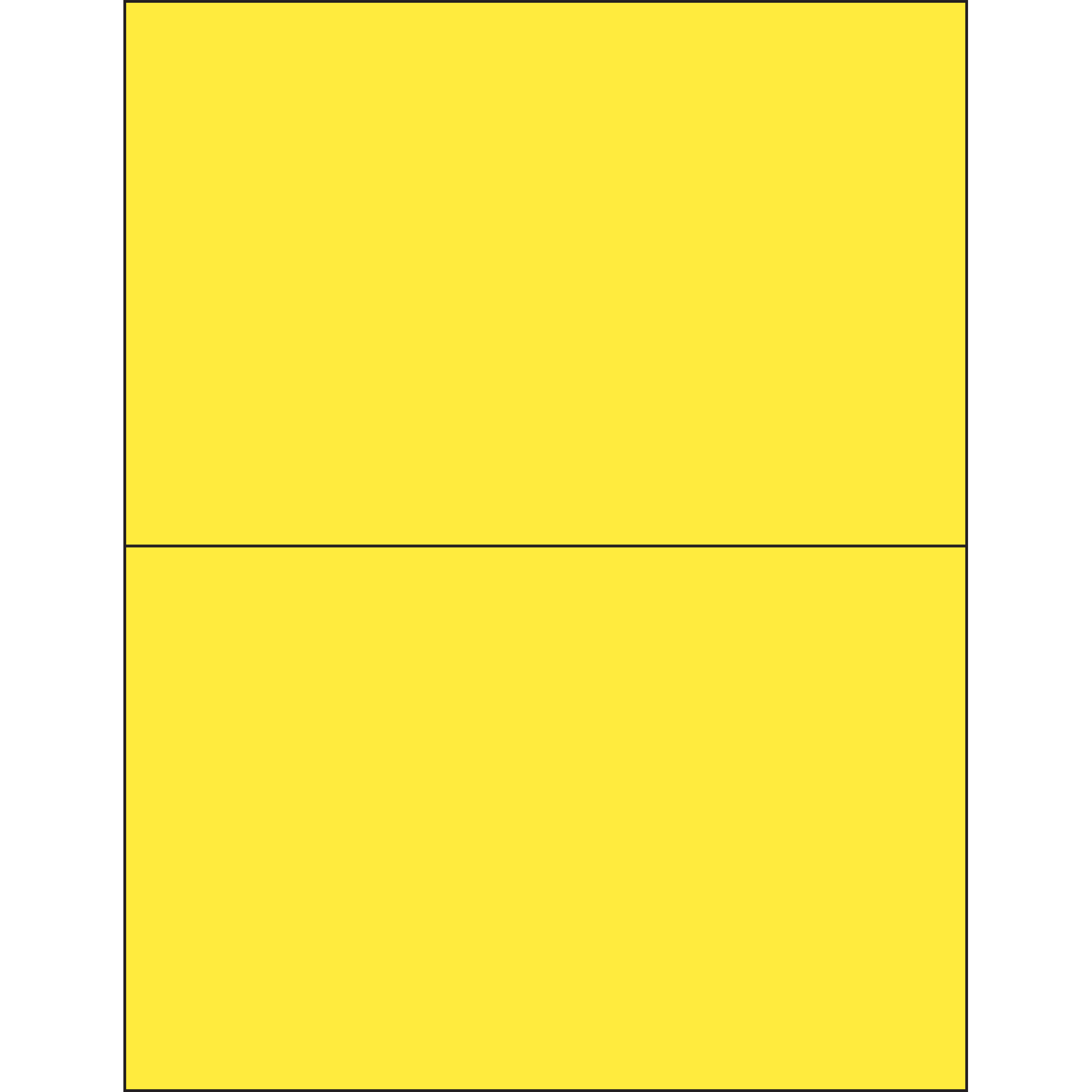 8 1/2 x 5 1/2" Yellow Rectangle Laser Labels 100 SHEETS
