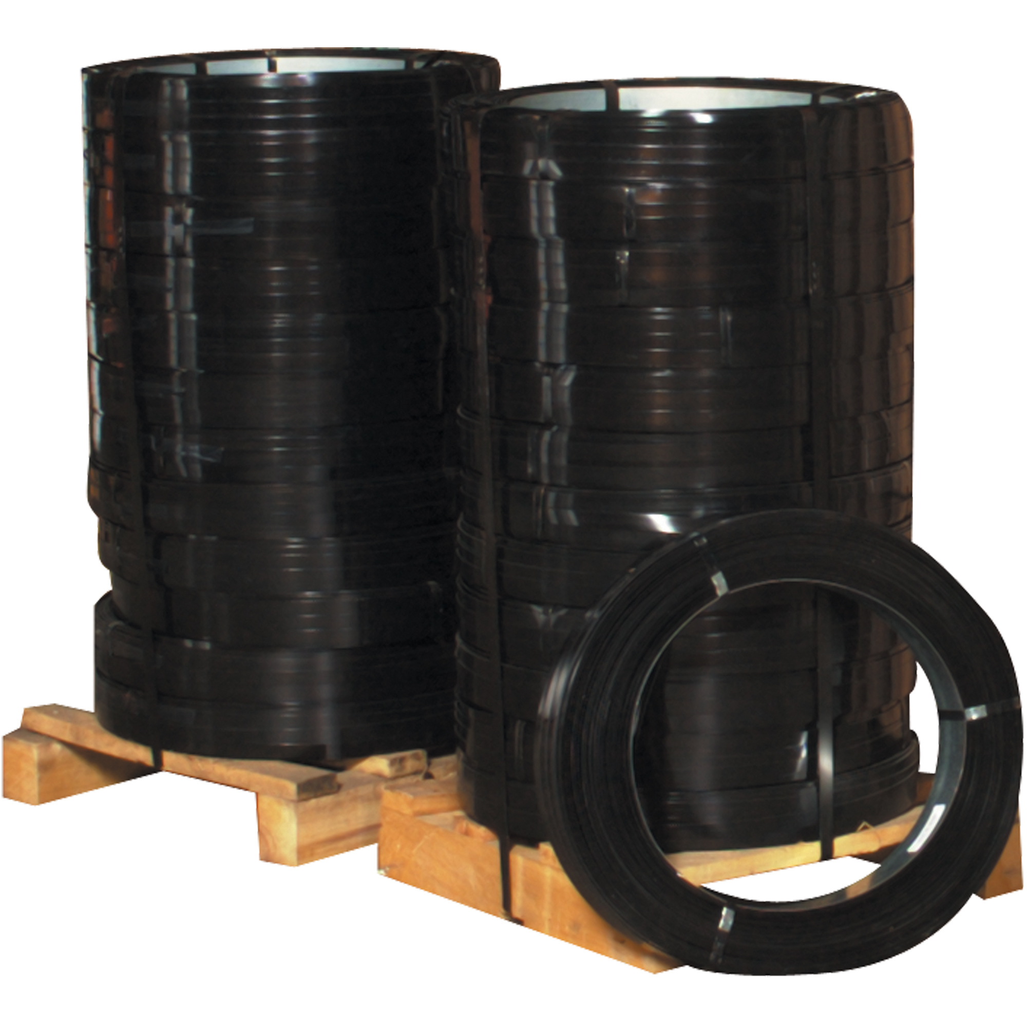 High Tensile Steel Strapping, 3/4" x .029 Gauge x 1,350', Black, 100 Lbs./Coil