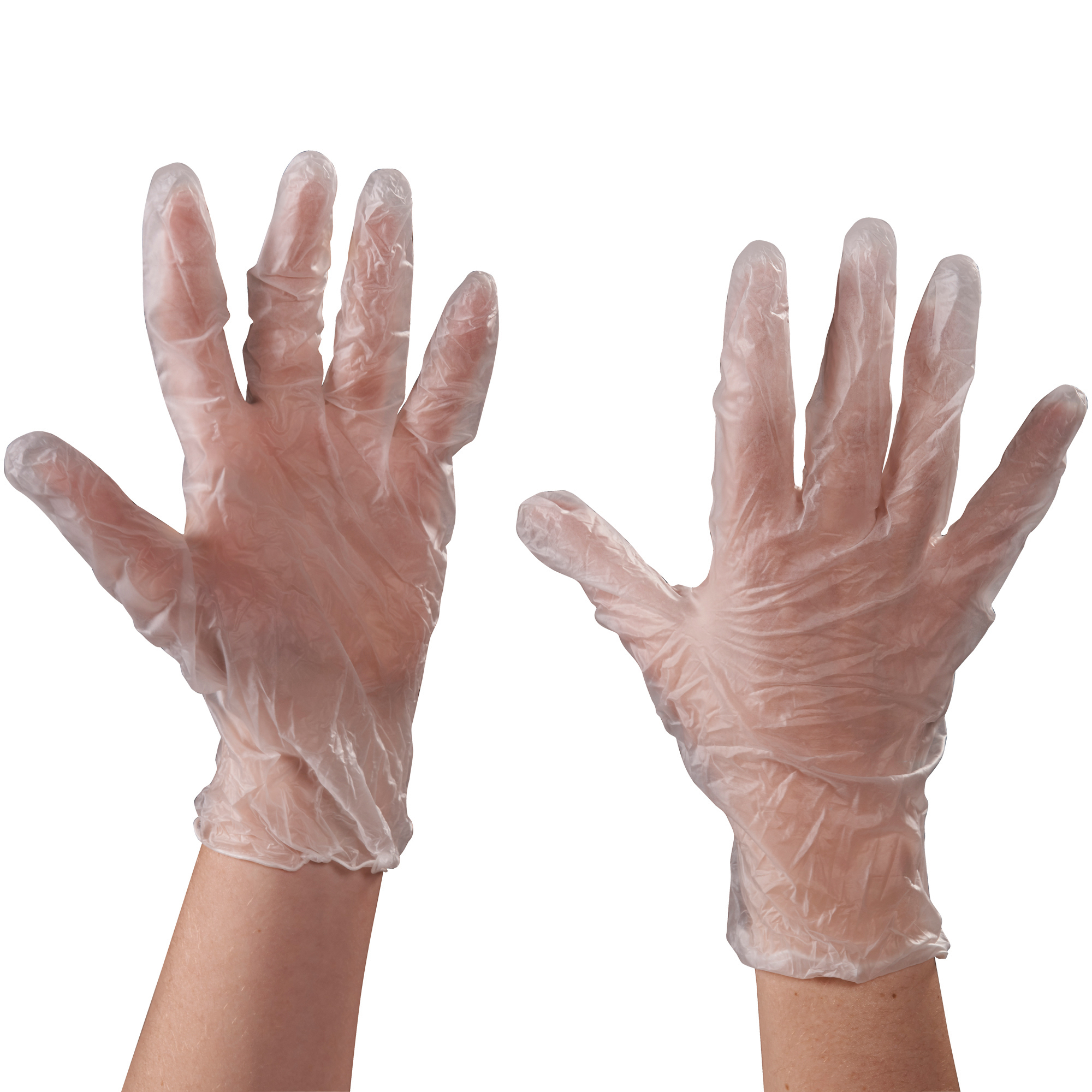 Vinyl Gloves, Powder Free, 3 Mil, Large, Clear, 100/Case