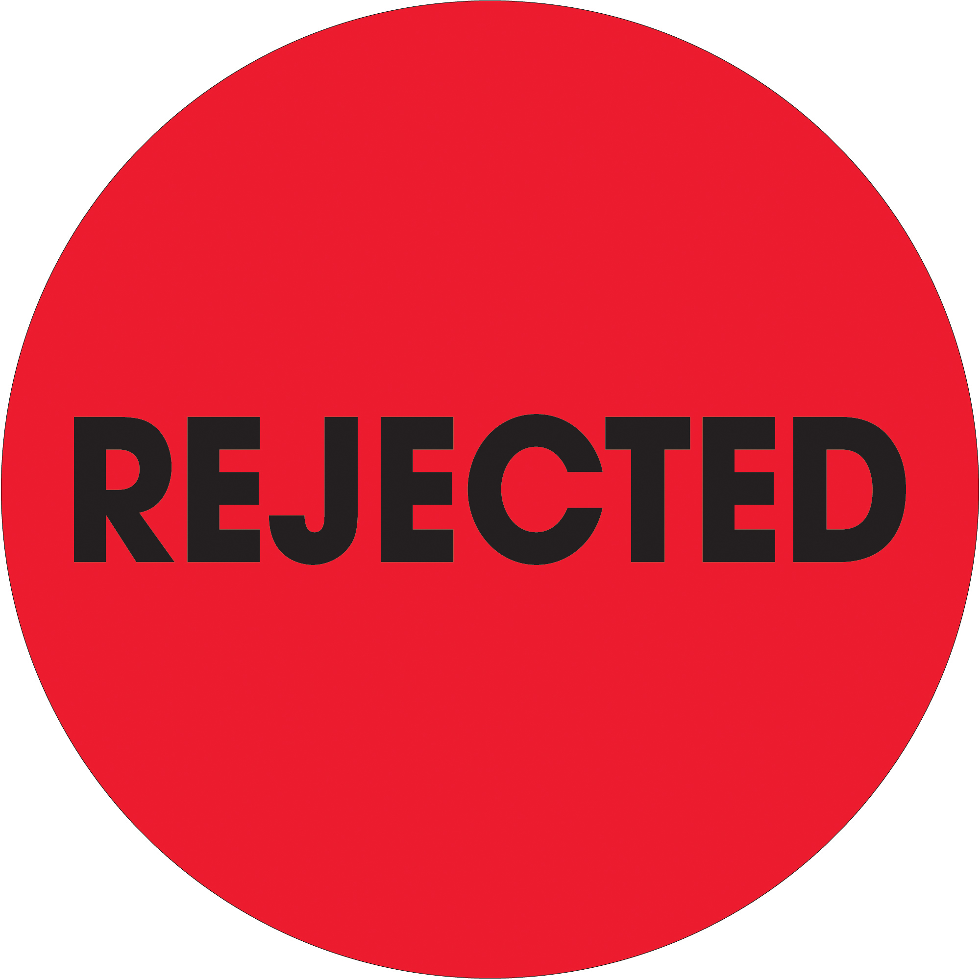Tape Logic® Labels, "Rejected", 2" Circle, Fluorescent Red, 500/Roll