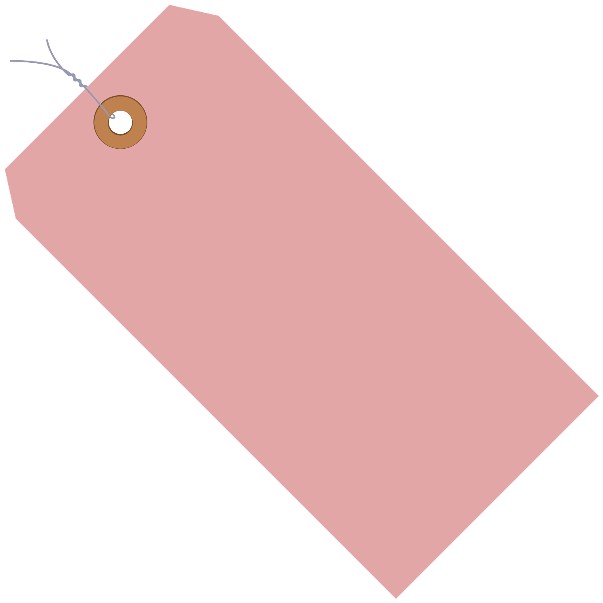 Shipping Tags, Pre-Wired, 13 Pt., 6 1/4" x 3 1/8", Pink, 1000/Case