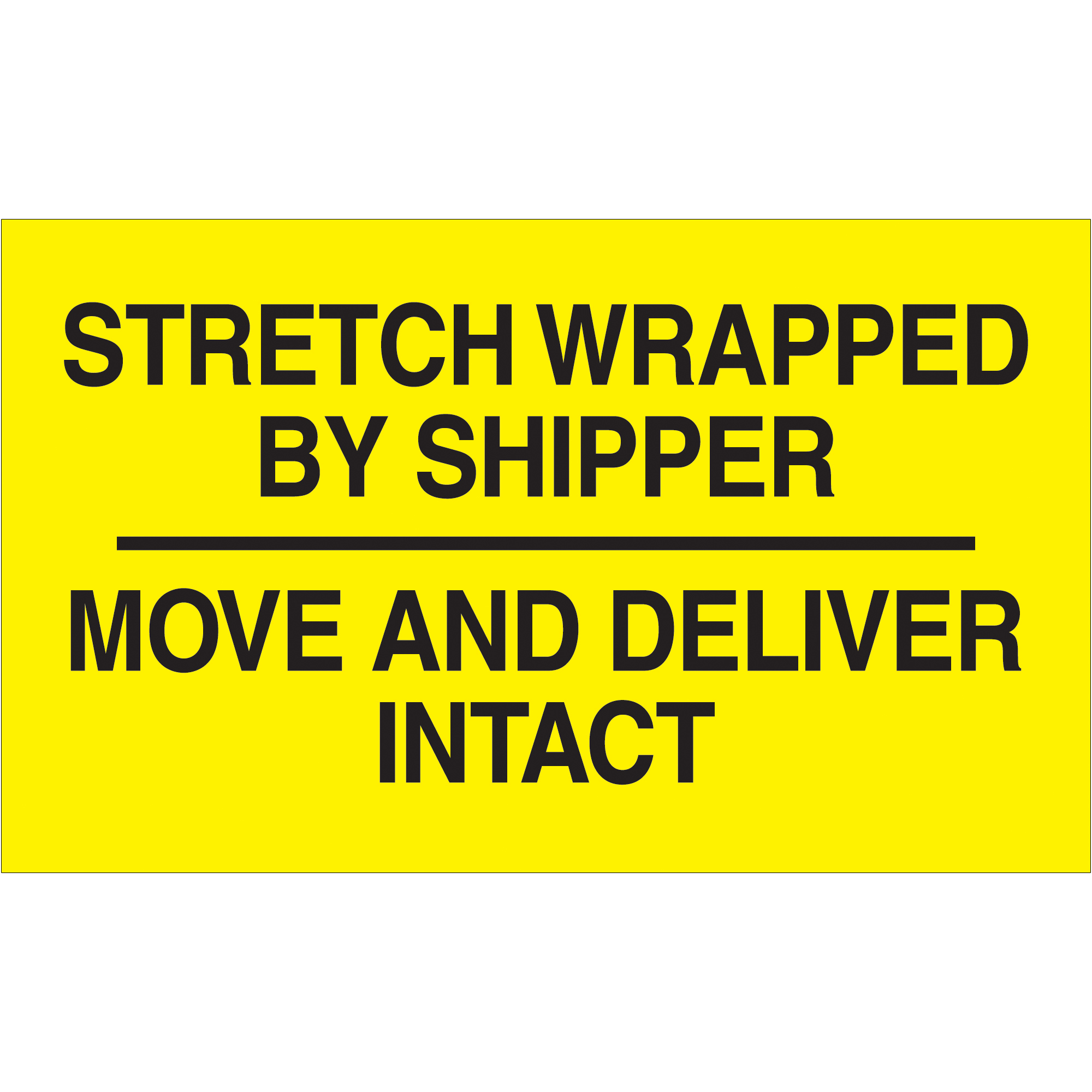 Tape Logic® Labels, "Stretch Wrapped By Shipper", 3 x 5, Black/Yellow, 500/Roll
