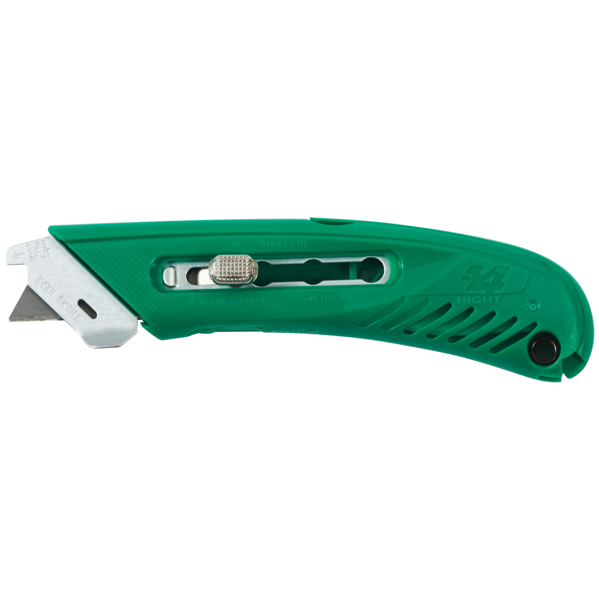 S4™ Safety Cutter Utility Knife, Right Handed, Green, 12/Case