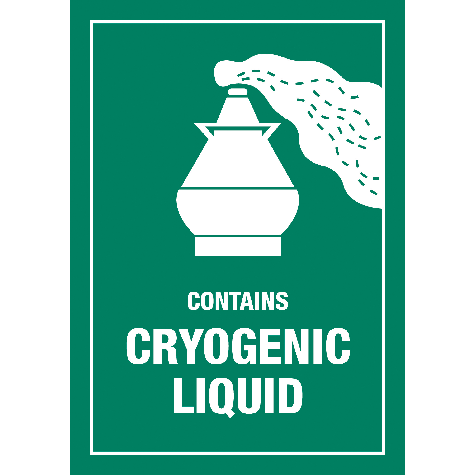 Tape Logic® Air Specialty Labels, "Contains Cryogenic Liquid", 3" x 4 1/4", Green/White, 500/Roll