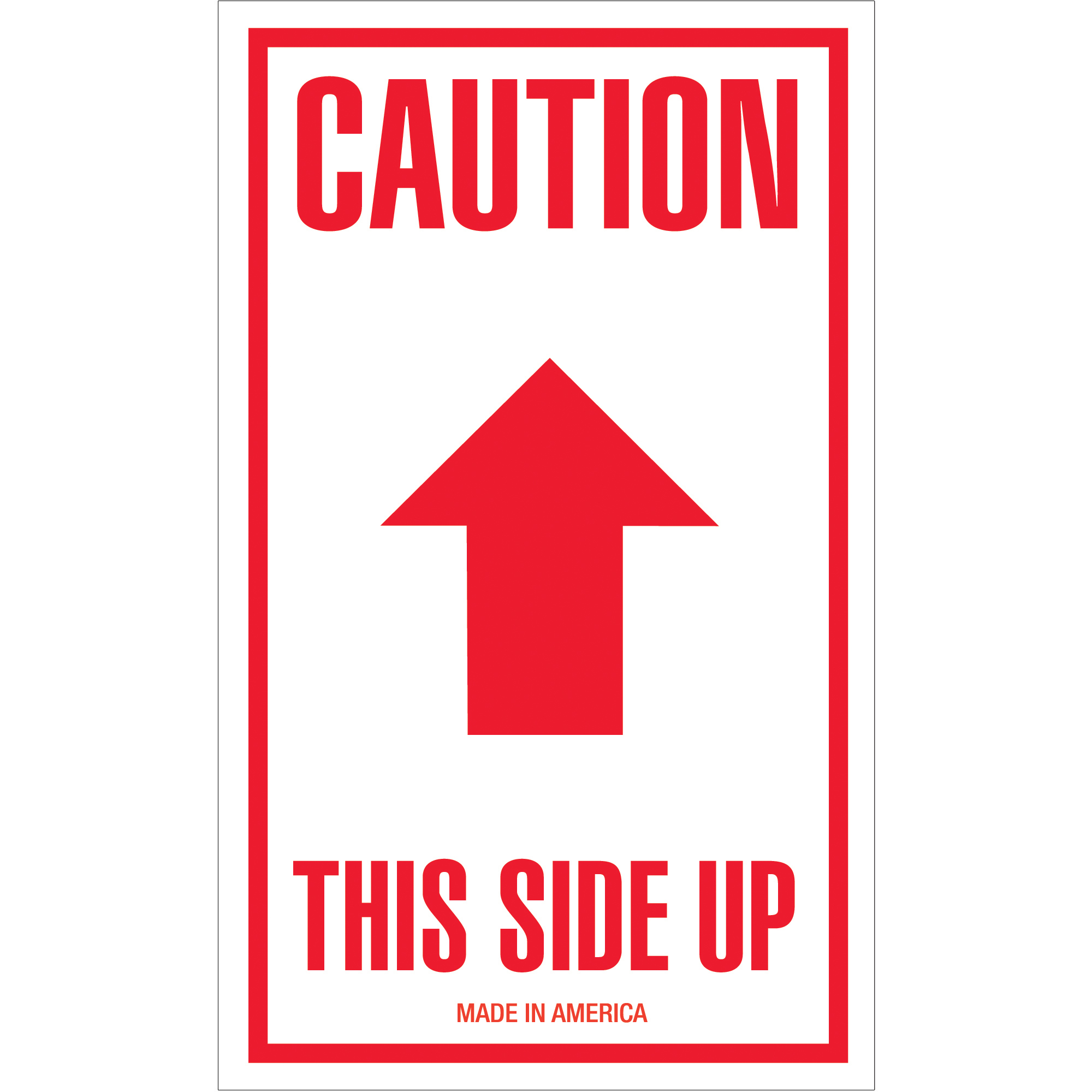 Tape Logic® Labels, "Caution - This Side Up", Arrow, 3" x 5", Red/White, 500/Roll