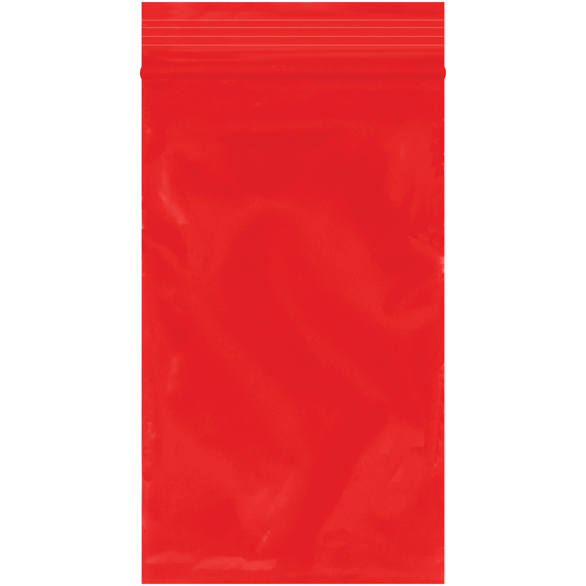 Reclosable 2 Mil Poly Bags, 3" x 5", Red, 1000/Case
