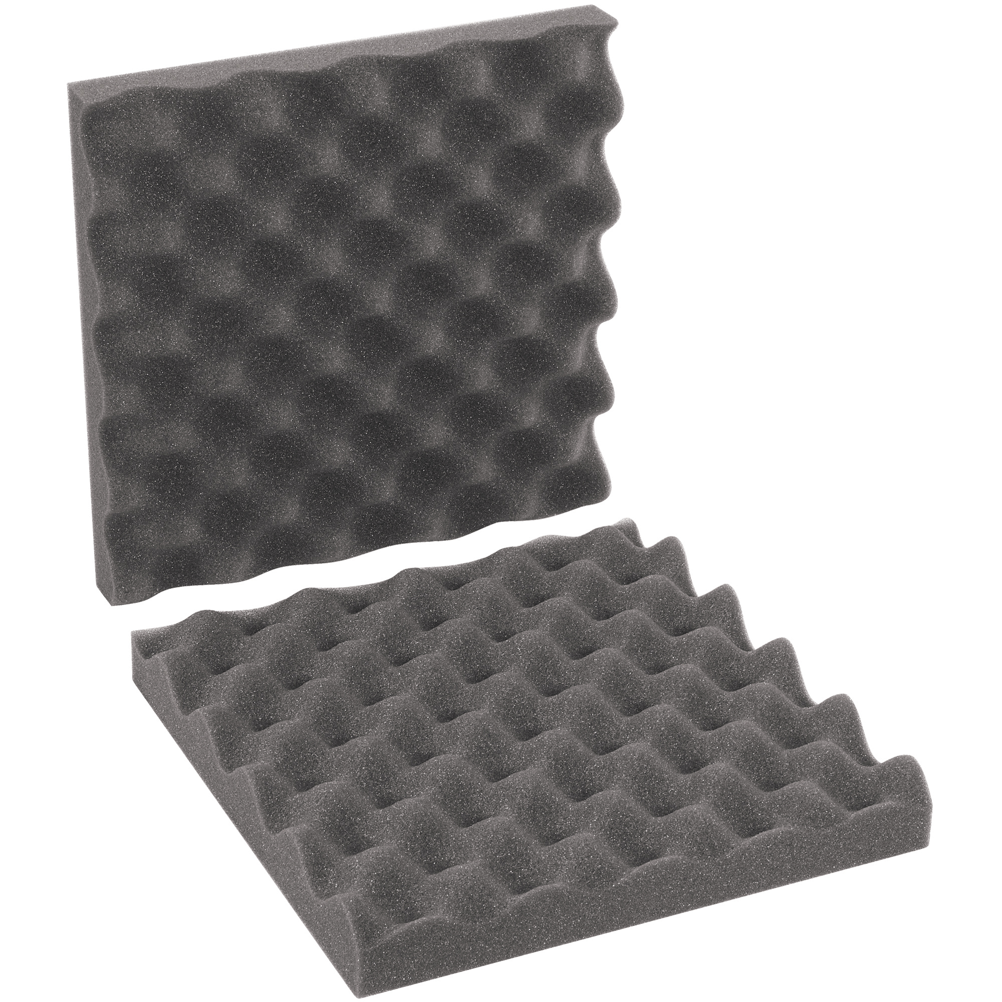 Convoluted Foam Sets, 10" x 10" x 2", Charcoal, 24/Sets per Case
