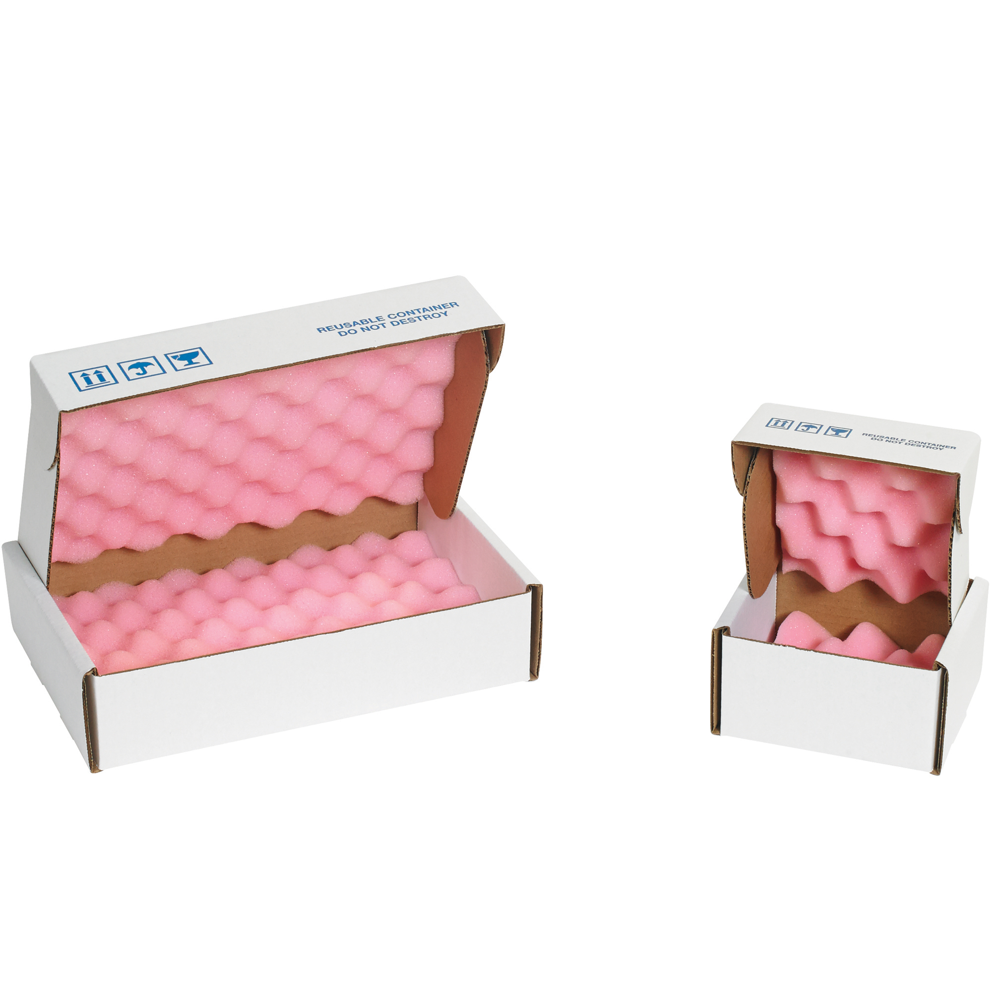 Anti-Static Foam Shippers, 12" x 10" x 2 3/4", Pink/White, 24/Case