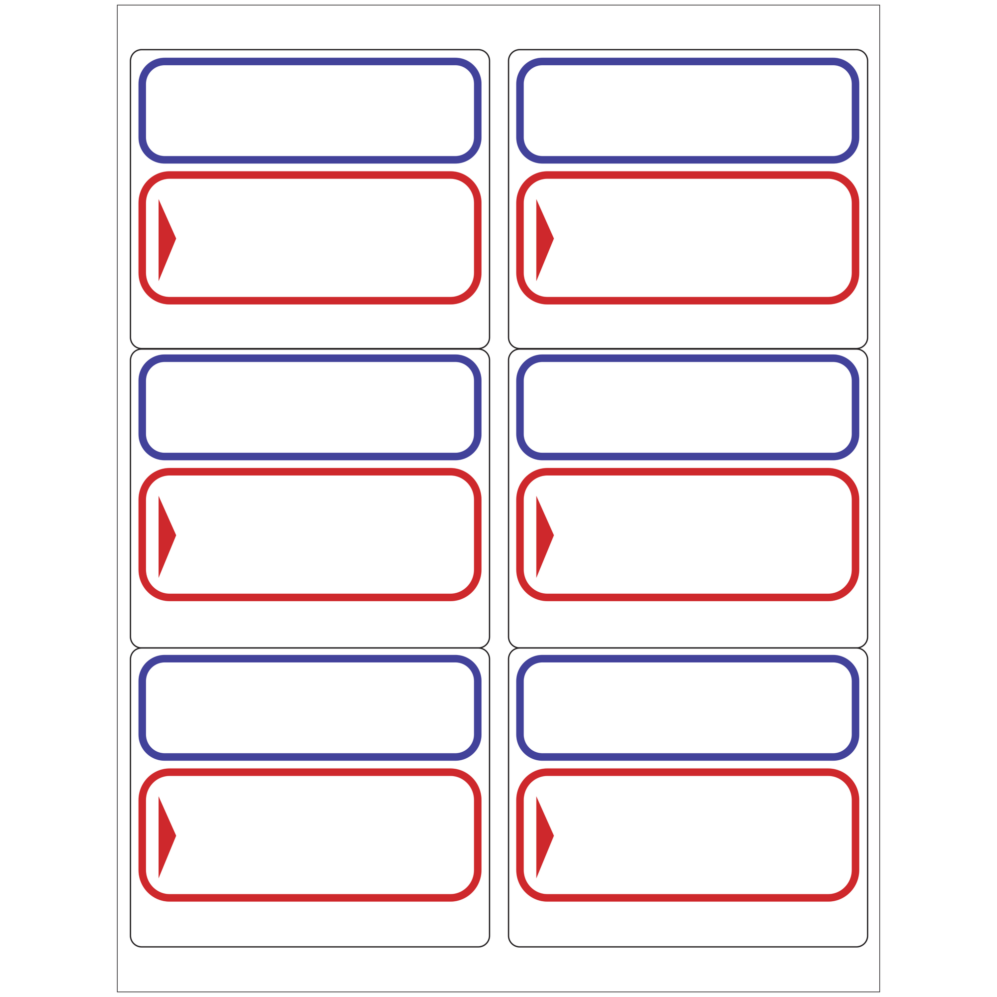 Blank To/From Labels - Red/Blue 100 SHEETS