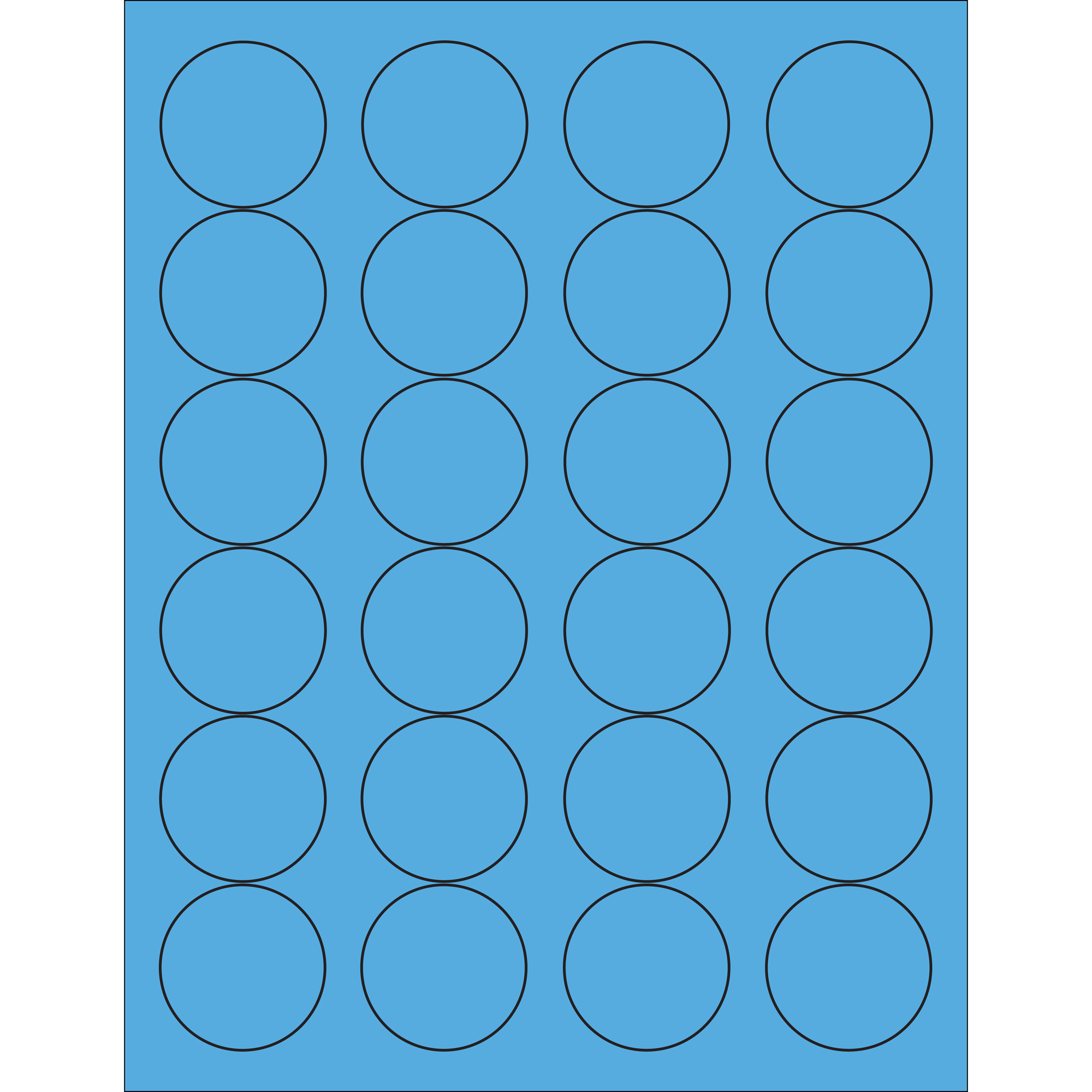 1 2/3" Fluorescent Blue Circle Laser Labels 100 SHEETS